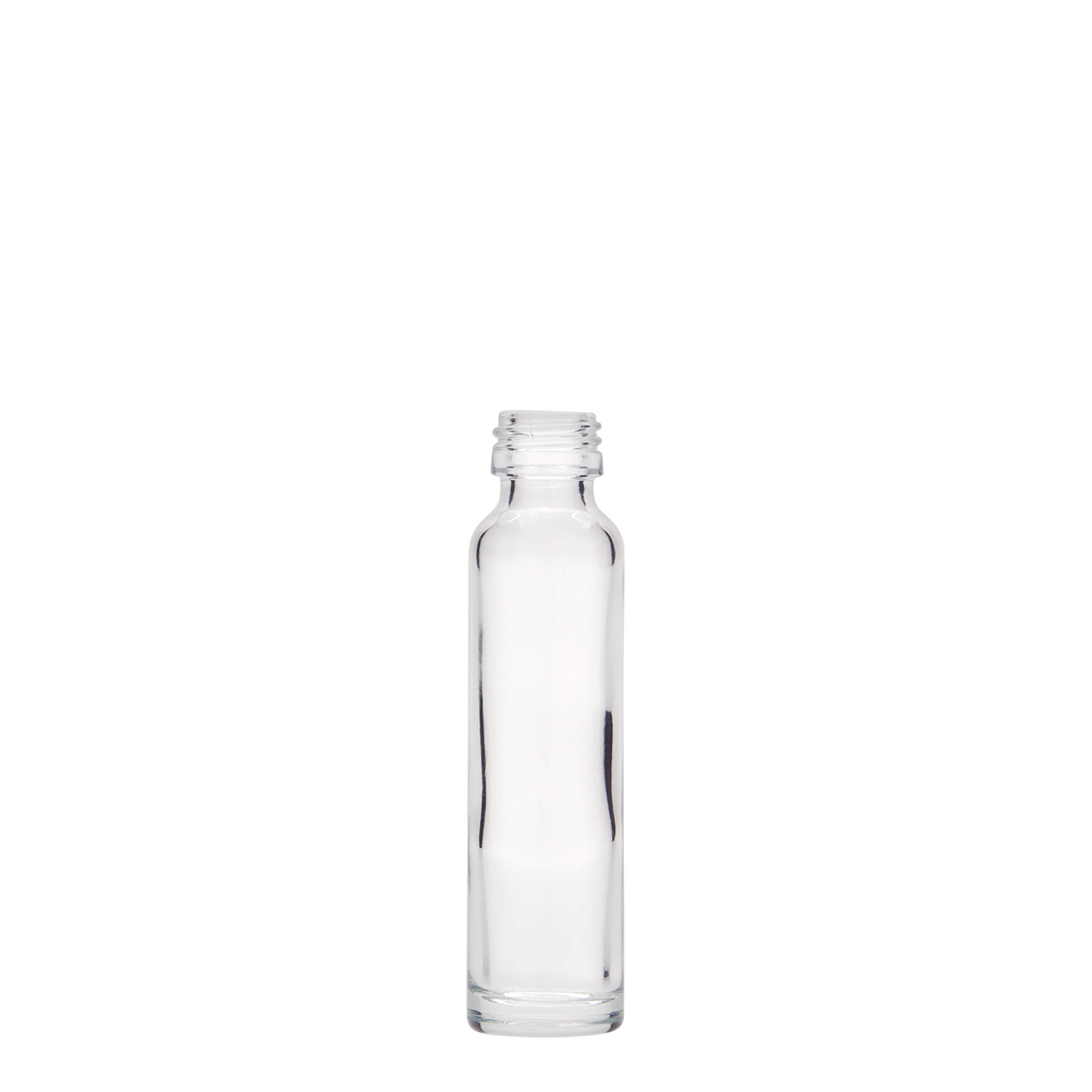 20 ml buteliukas su kamščiu, stiklas, burnos dalis: PP 18