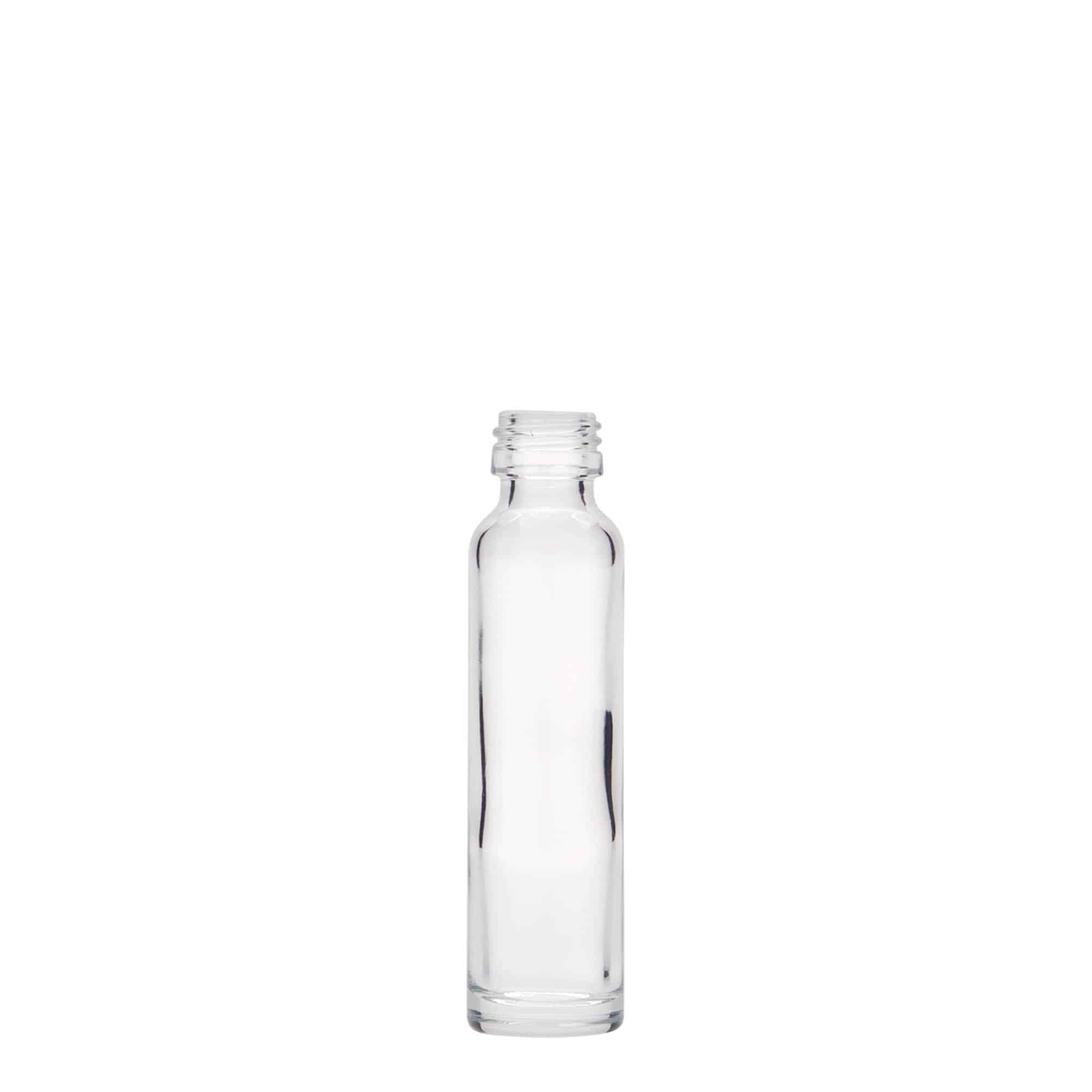 20 ml buteliukas su kamščiu, stiklas, burnos dalis: PP 18