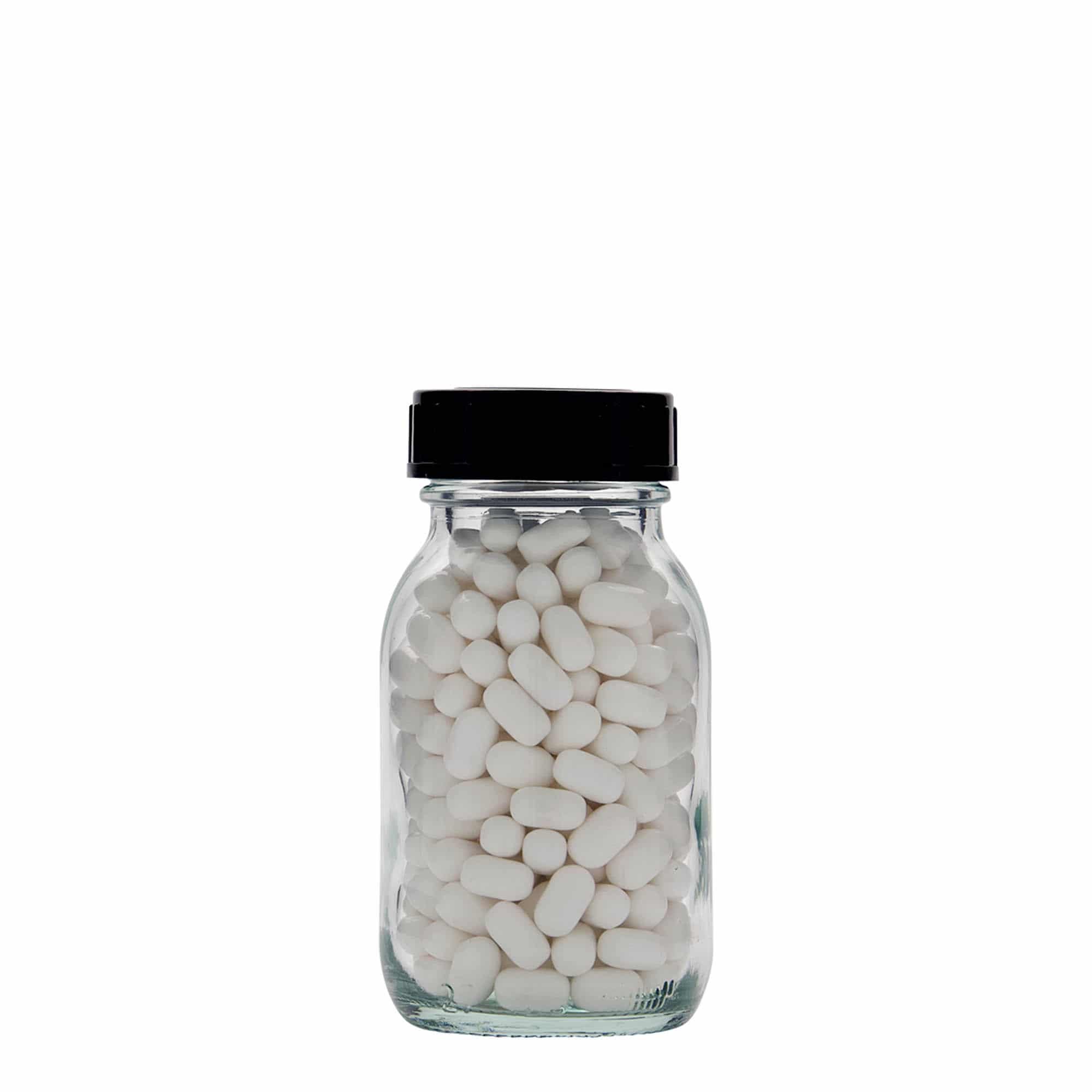 125 ml plataus kaklo stiklainis, anga: DIN 40