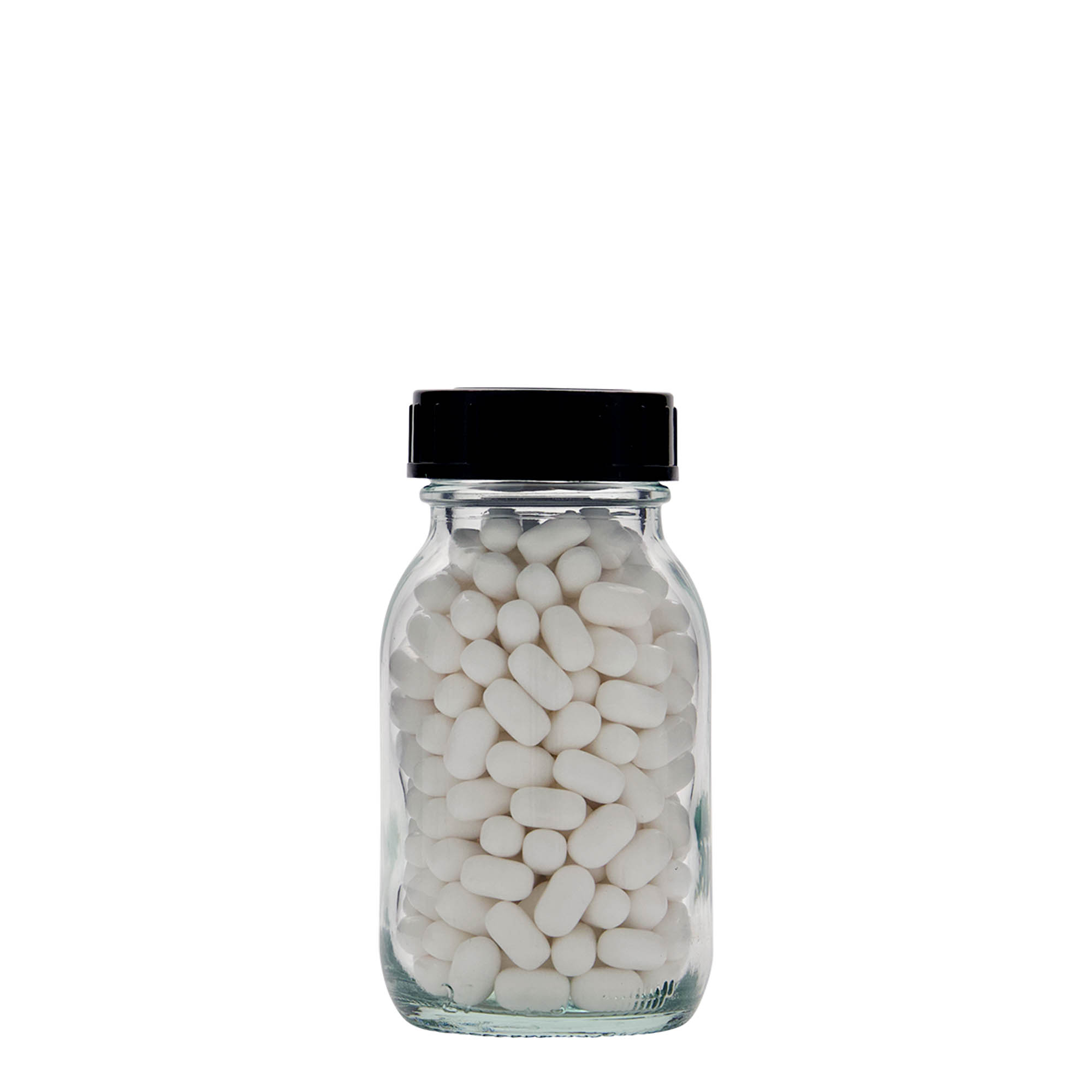 125 ml plataus kaklo stiklainis, anga: DIN 40