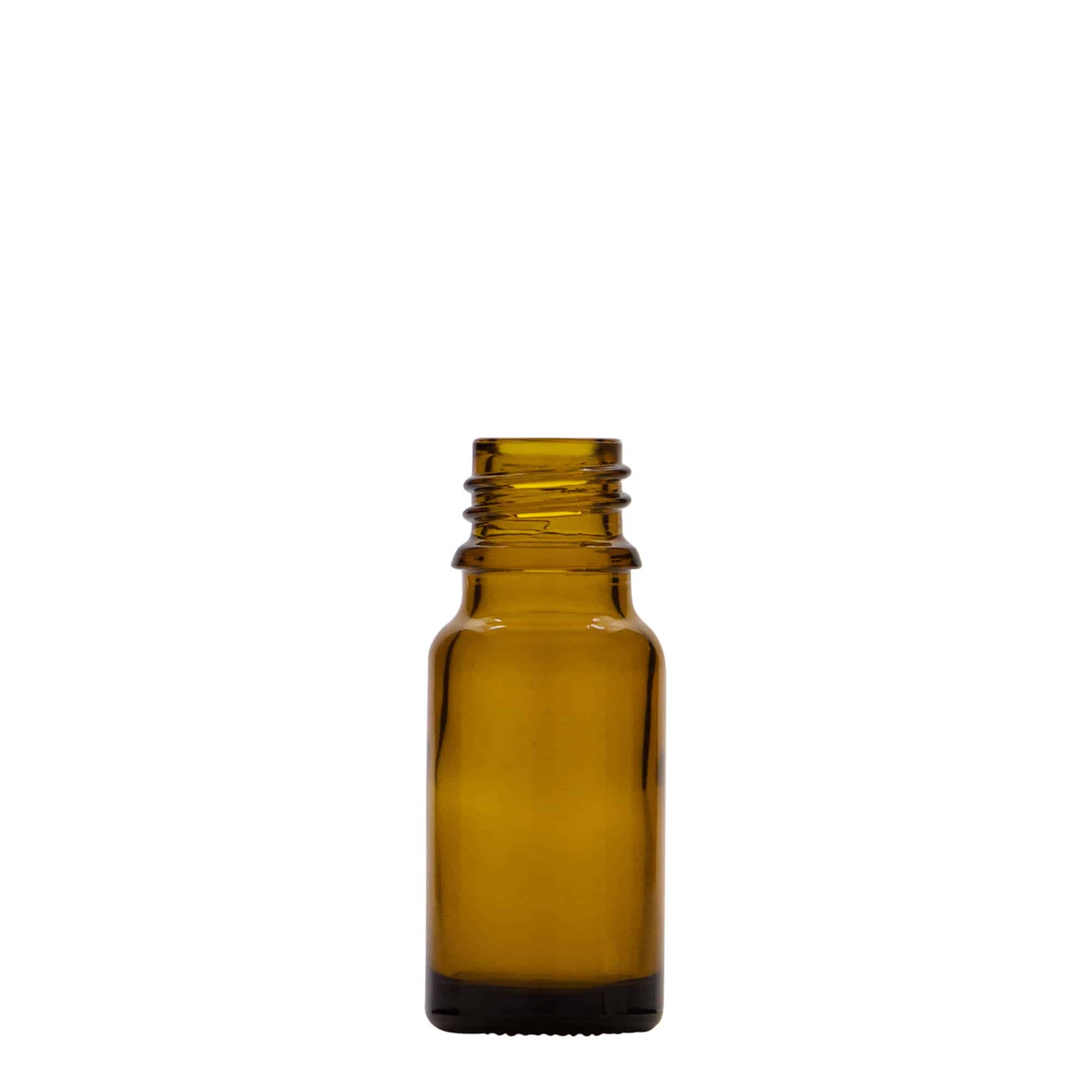 10 ml medicininis buteliukas su losjono pompa, stiklas, rudas, anga: DIN 18