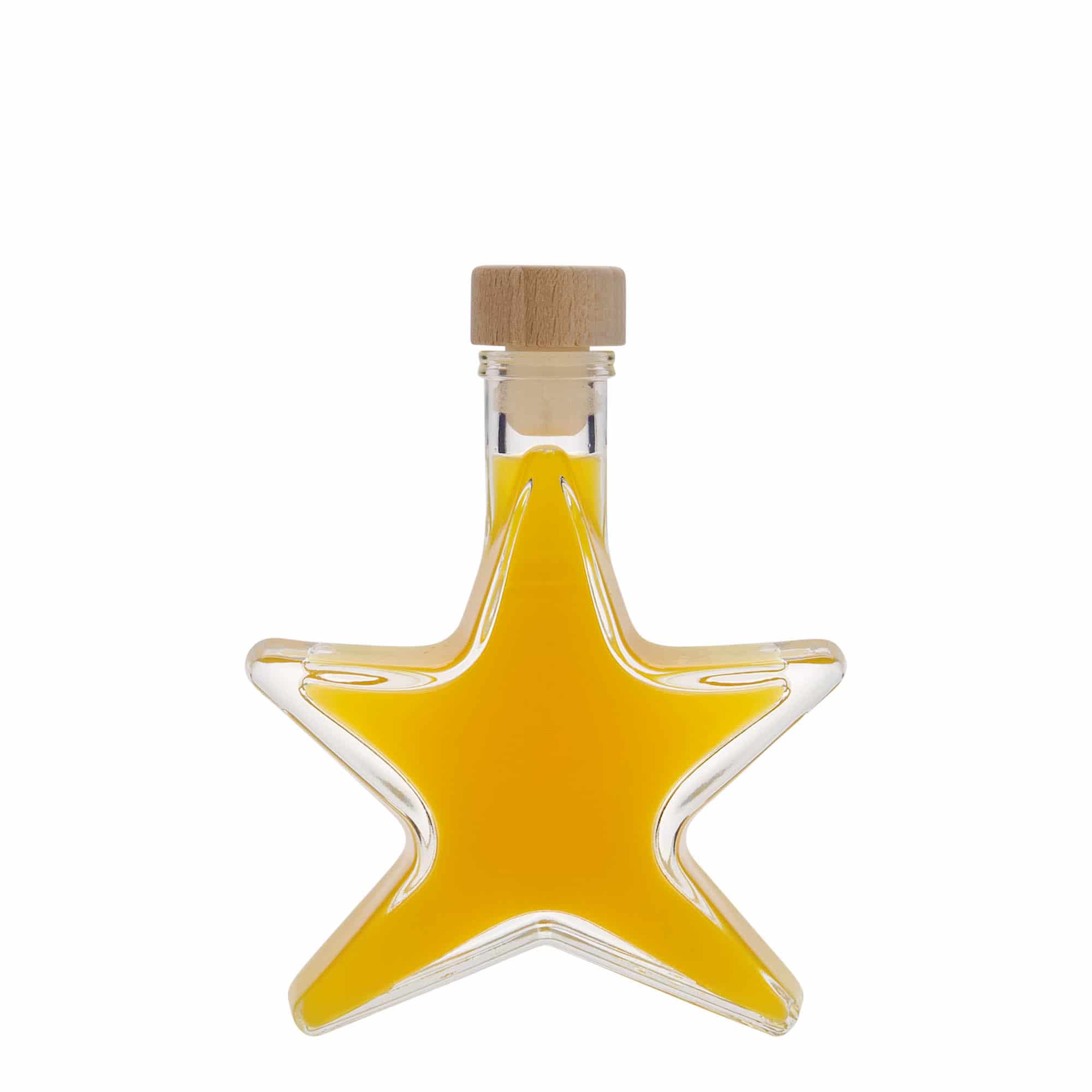100 ml stiklinis buteliukas „Žvaigždė“, burna: kamštis 100 ml stiklinis buteliukas „Žvaigždė“, burna: kamštis