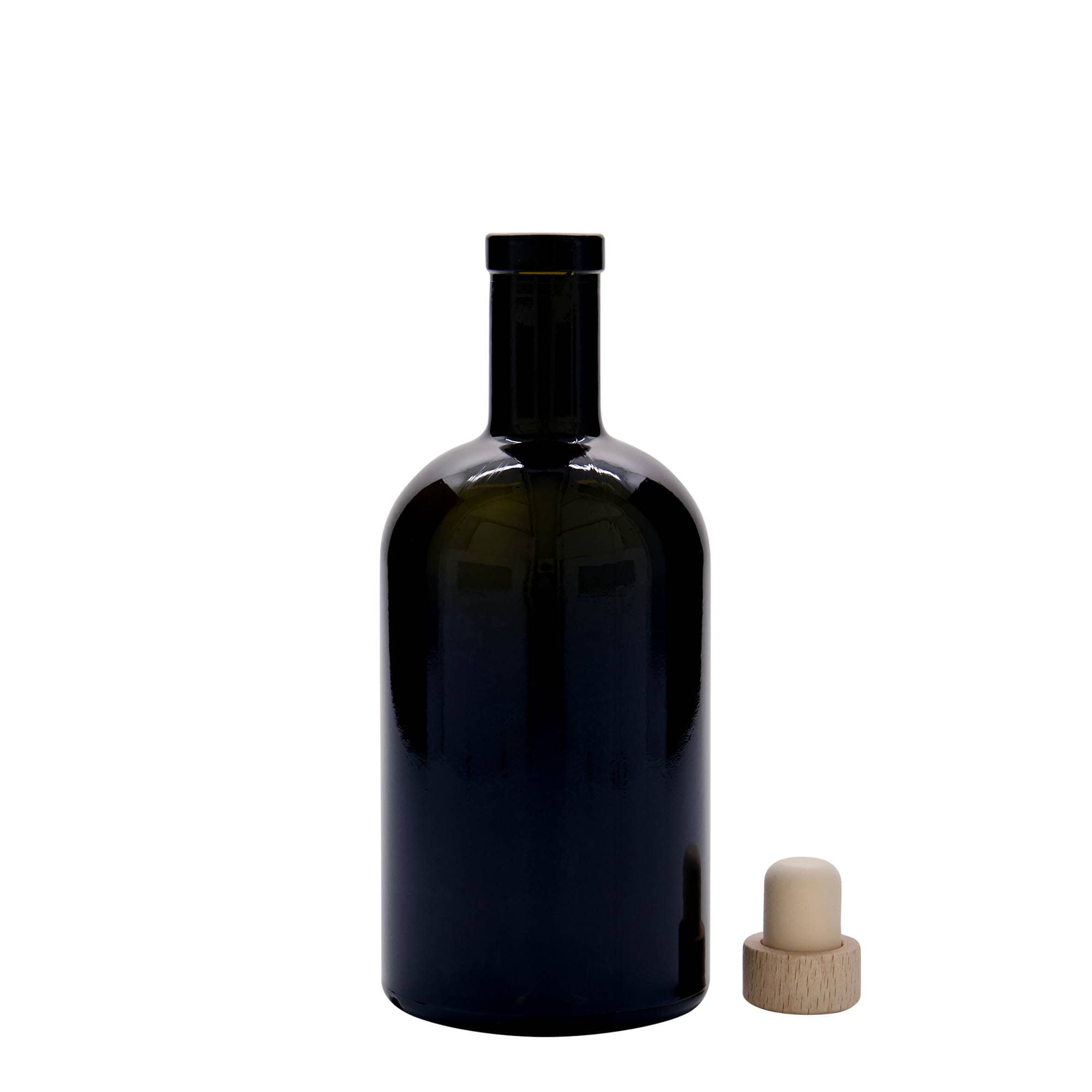 500 ml stiklinis butelis „Farmacia“, antikinės žalios spalvos, kamštis