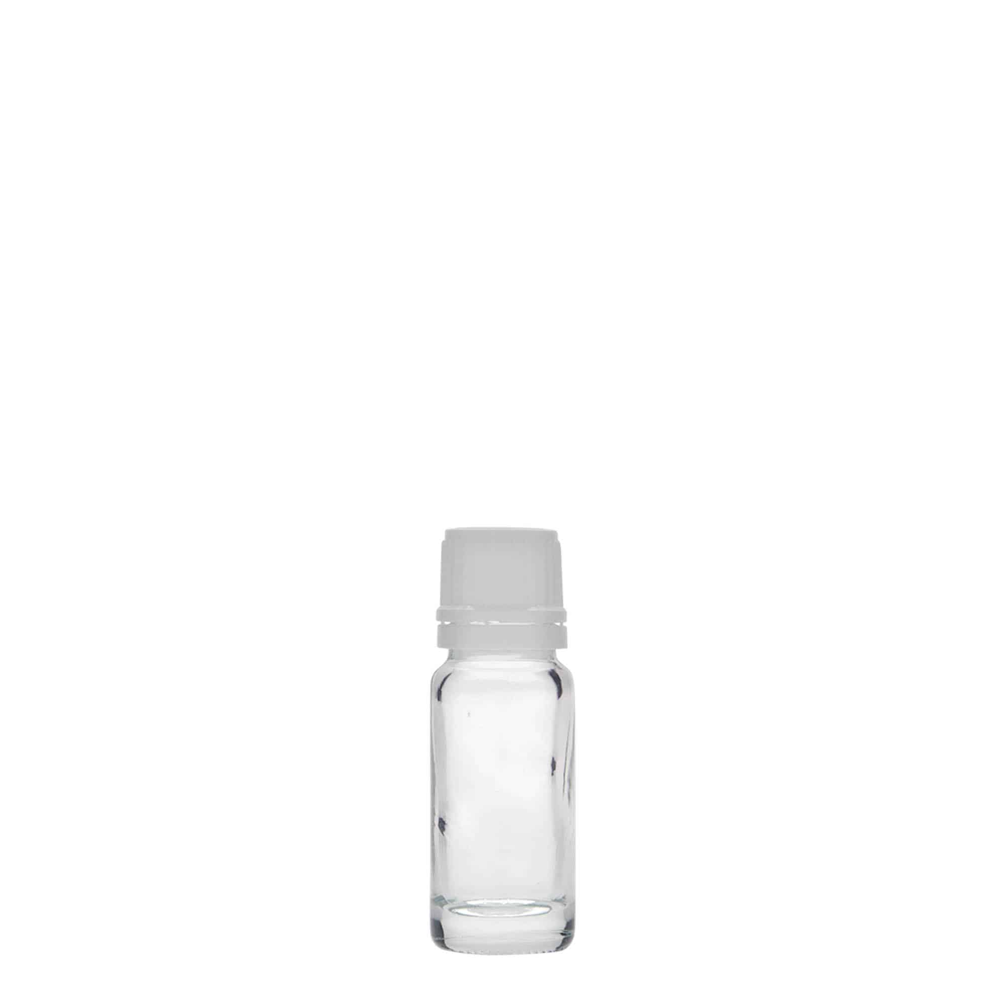 10 ml medicininis buteliukas, stiklas, anga: DIN 18