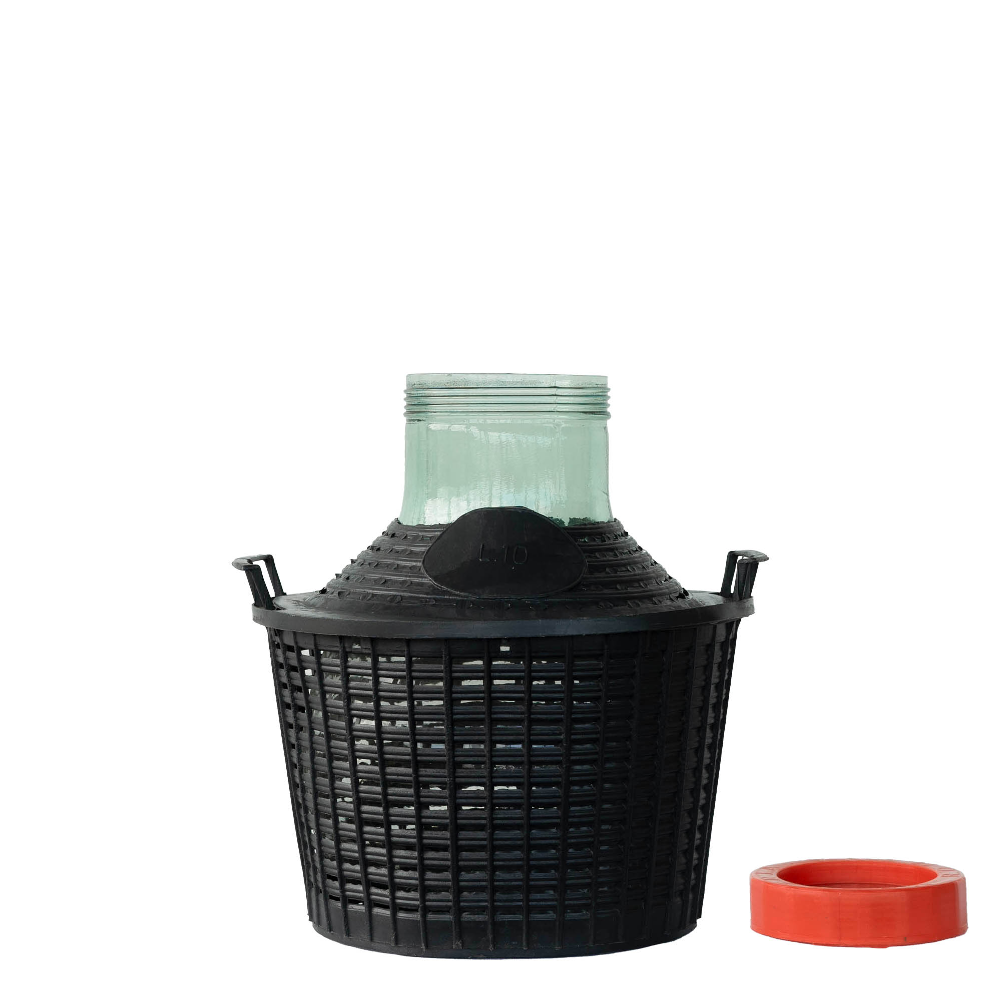 10 l balioninė talpa plačiu kaklu, stiklas, anga: srieginis uždarymas