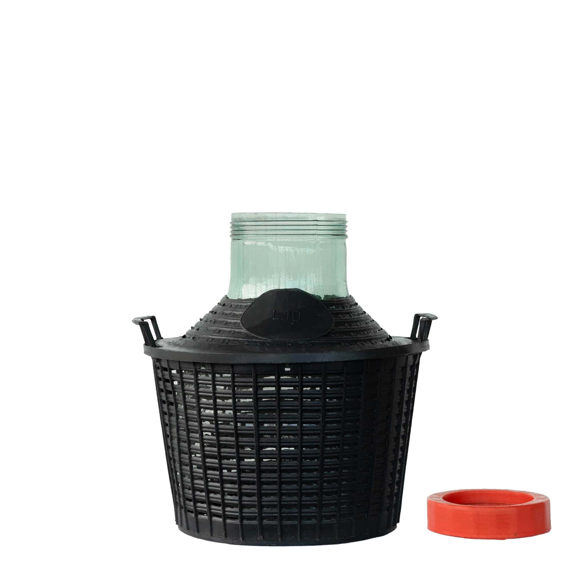 10 l balioninė talpa plačiu kaklu, stiklas, anga: srieginis uždarymas