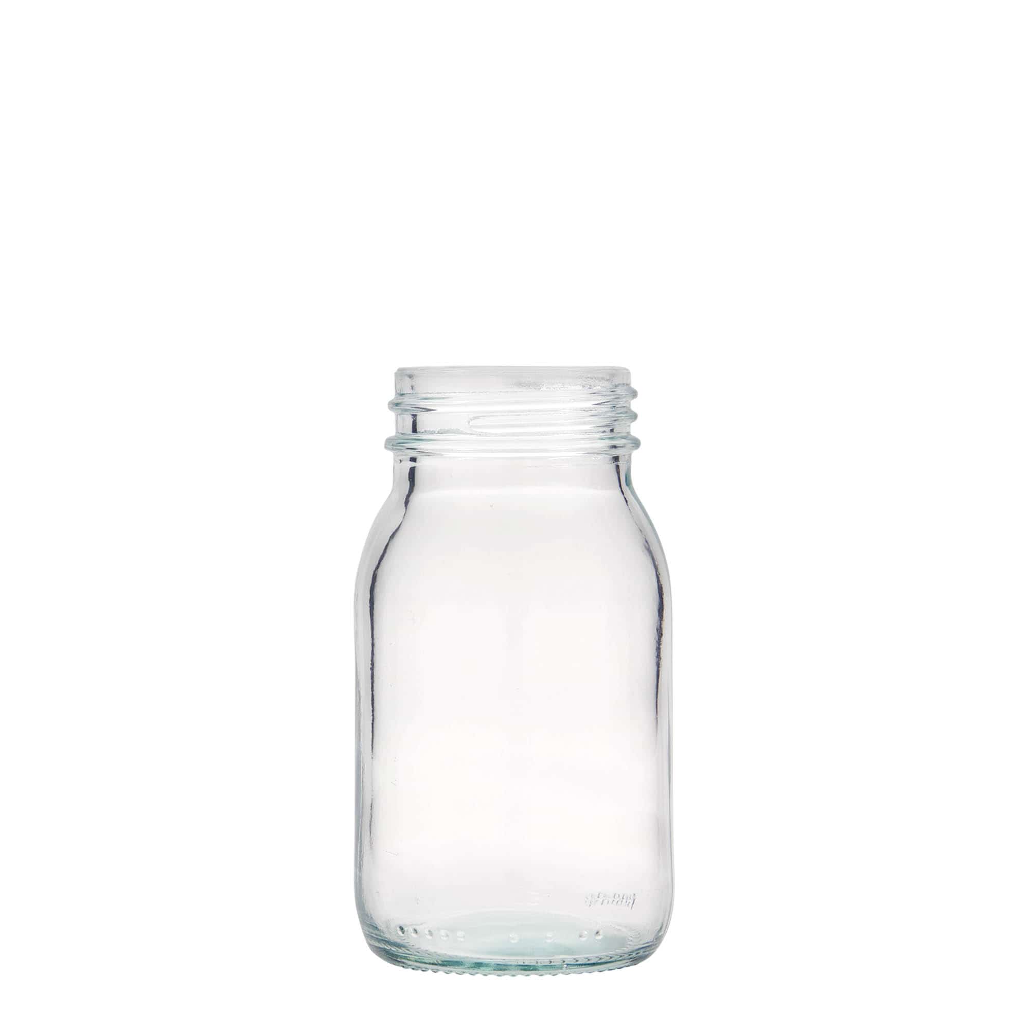 150 ml plačiaangis stiklainis, anga: DIN 45