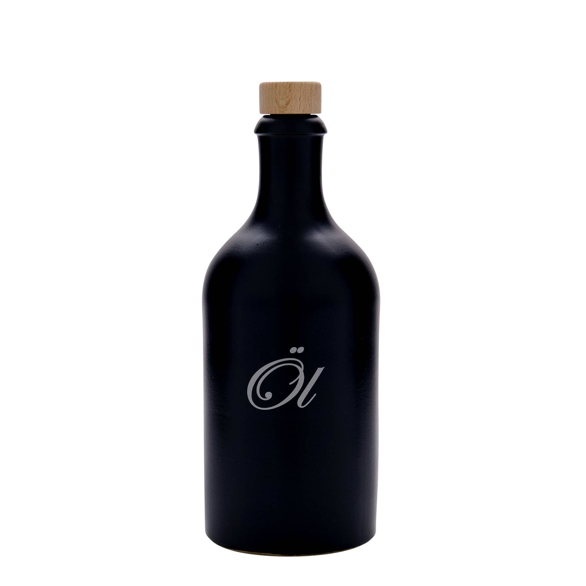 500 ml molio ąsotis, motyvas: aliejus, akmens masė, juodas, anga: kamštis