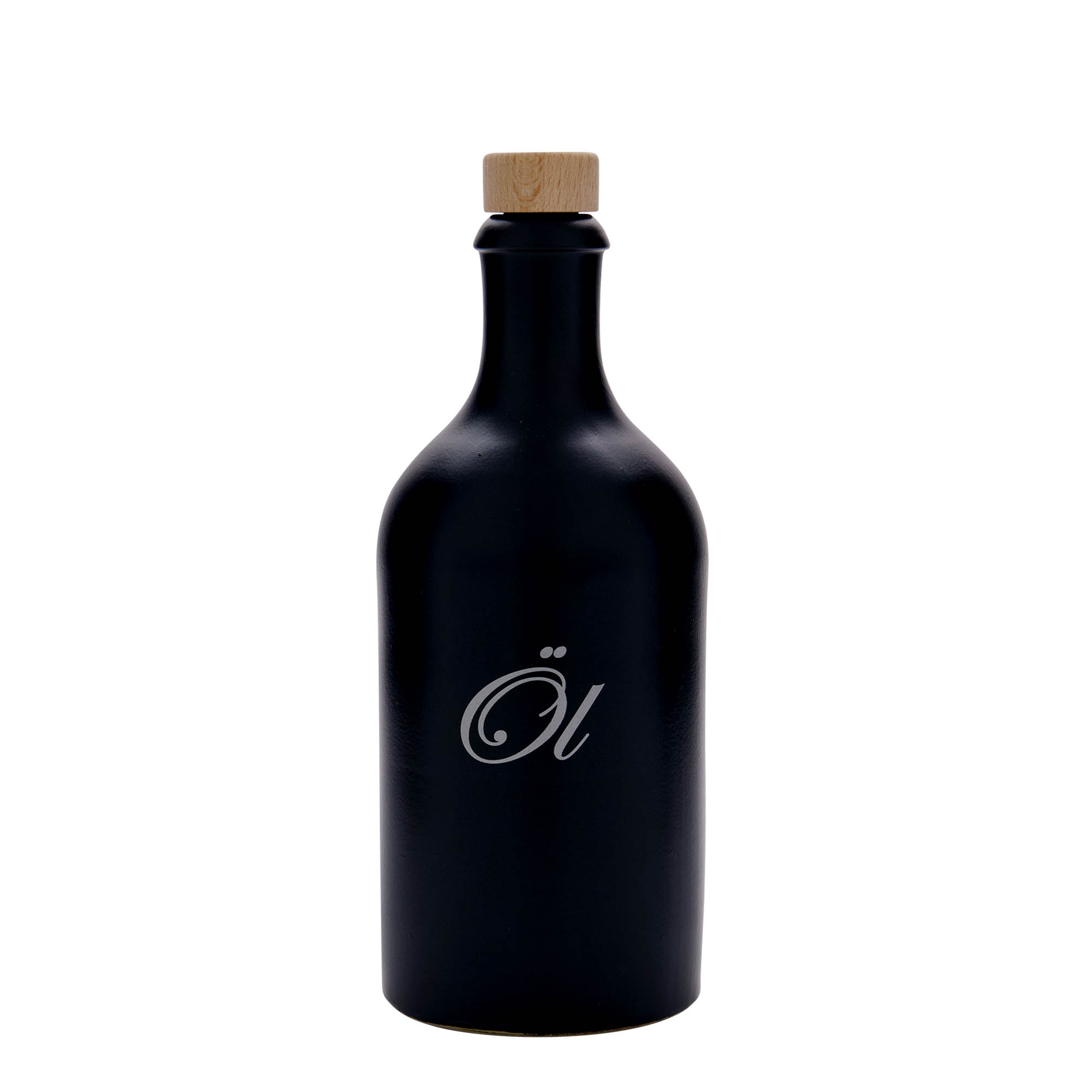 500 ml molio ąsotis, motyvas: aliejus, akmens masė, juodas, anga: kamštis