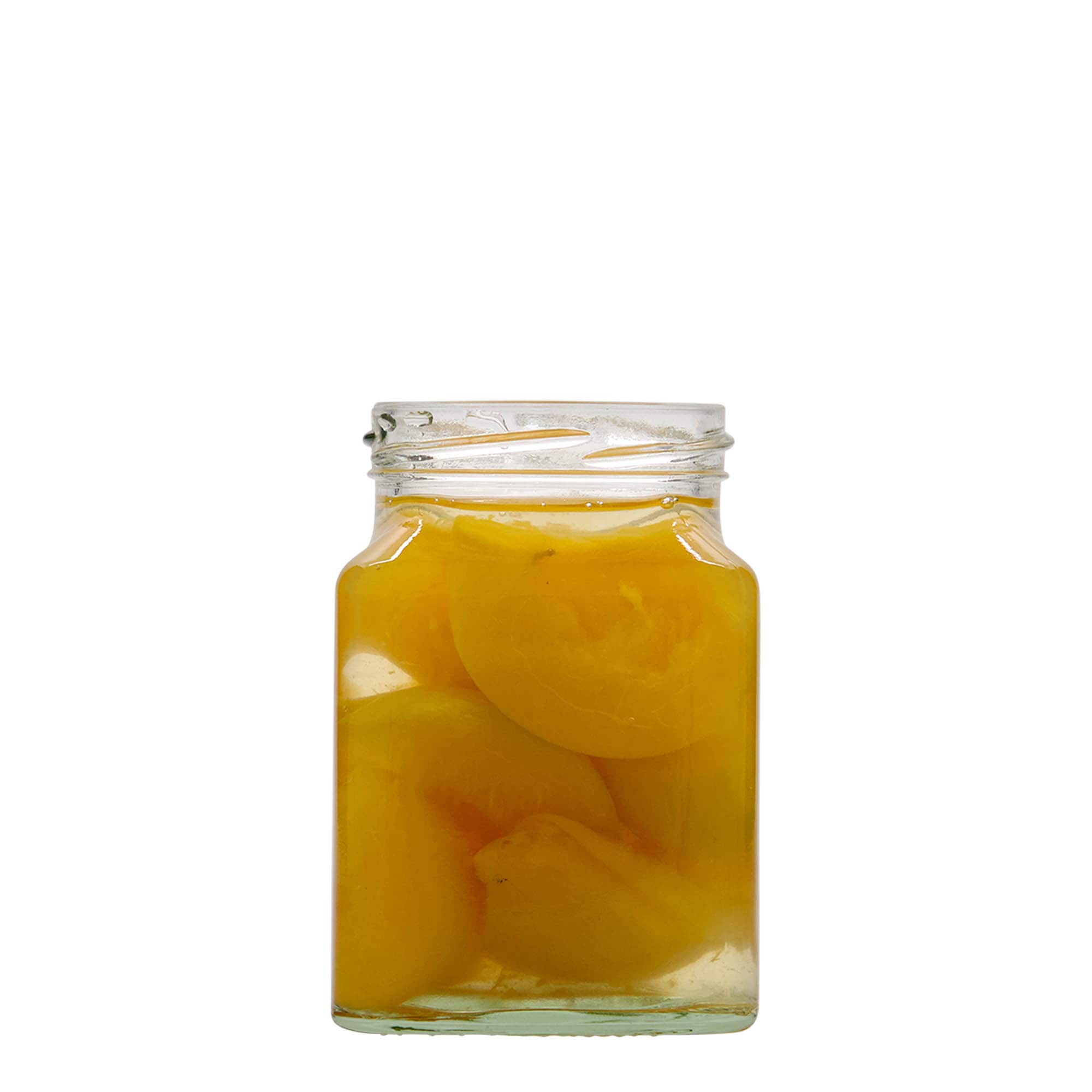 314 ml keturkampis stiklas, anga: Twist-Off (TO 63)