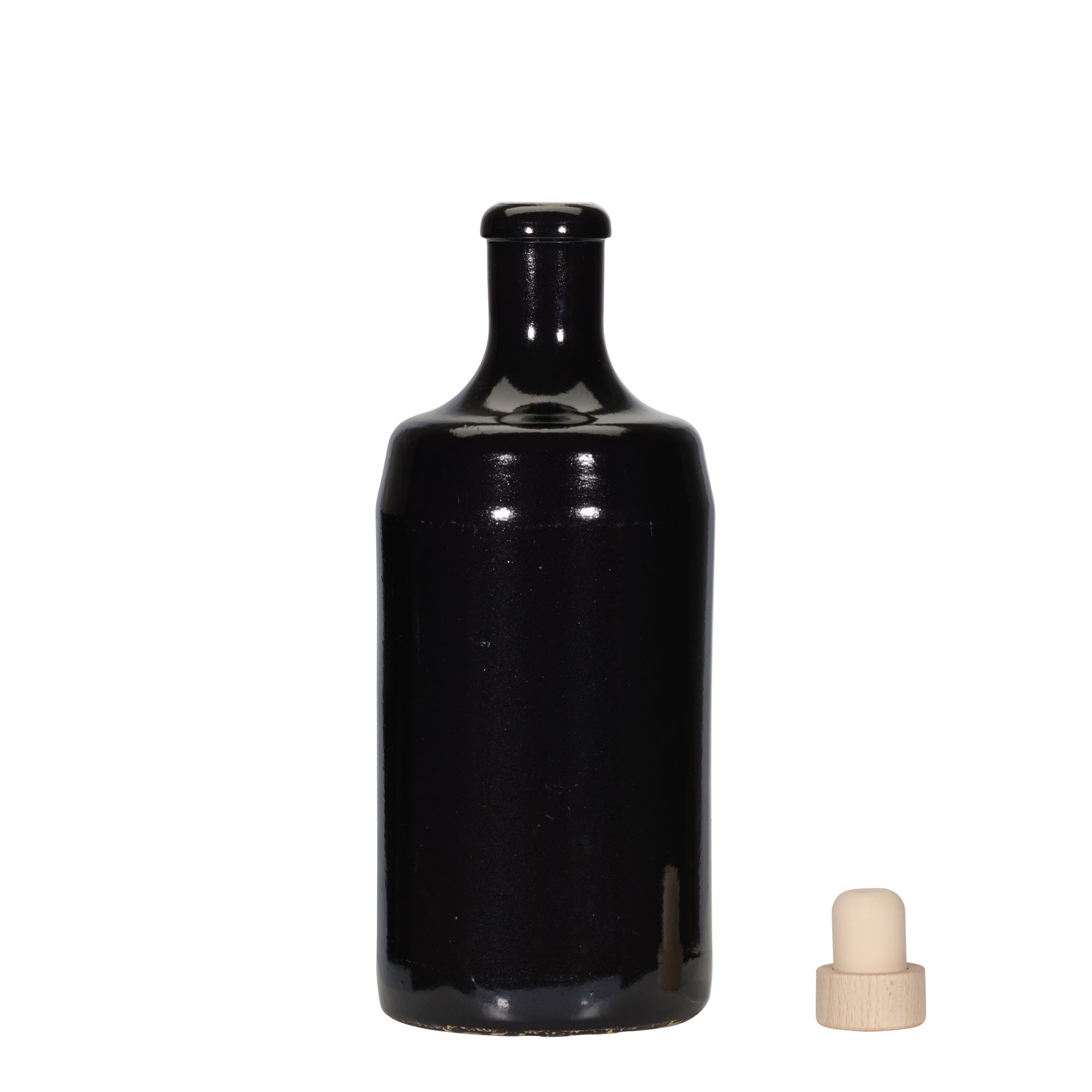 700 ml molio ąsotis „Calvados“, akmens masės, juodas, burna: kamštis
