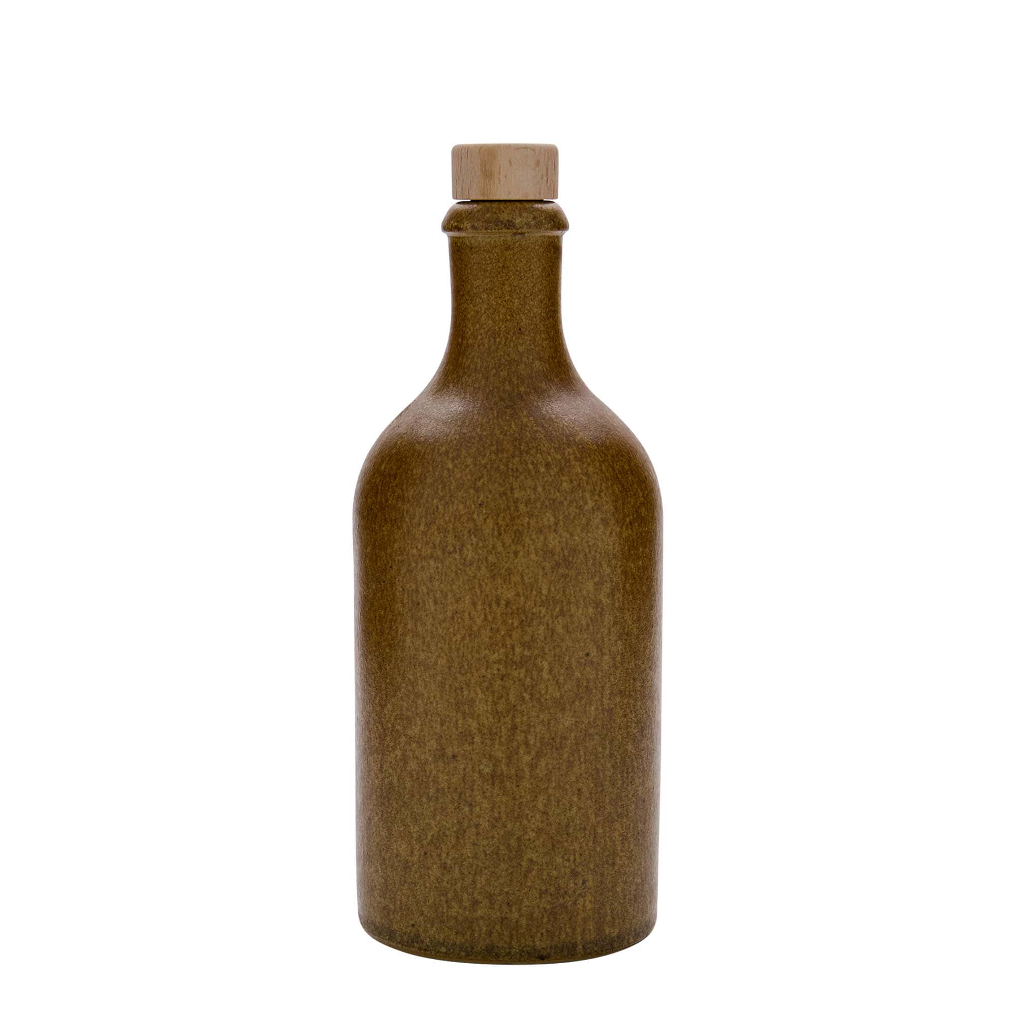 500 ml molinis ąsotis, keraminis, rudas-kristalinis, anga: kamštis