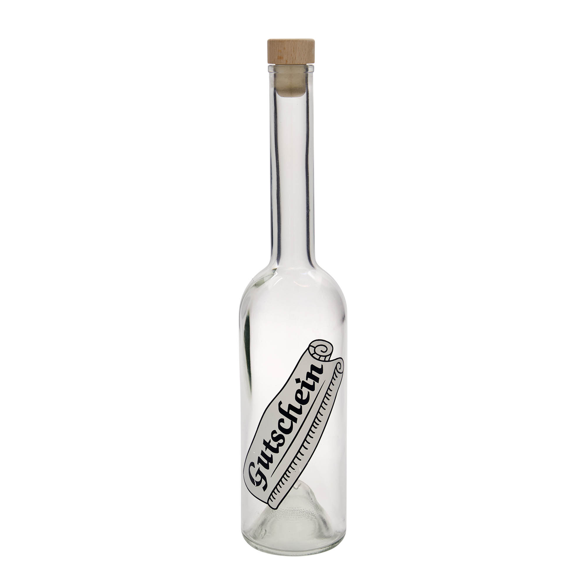 500 ml stiklinis butelis „Opera“, motyvas: kuponas, anga: kamštis