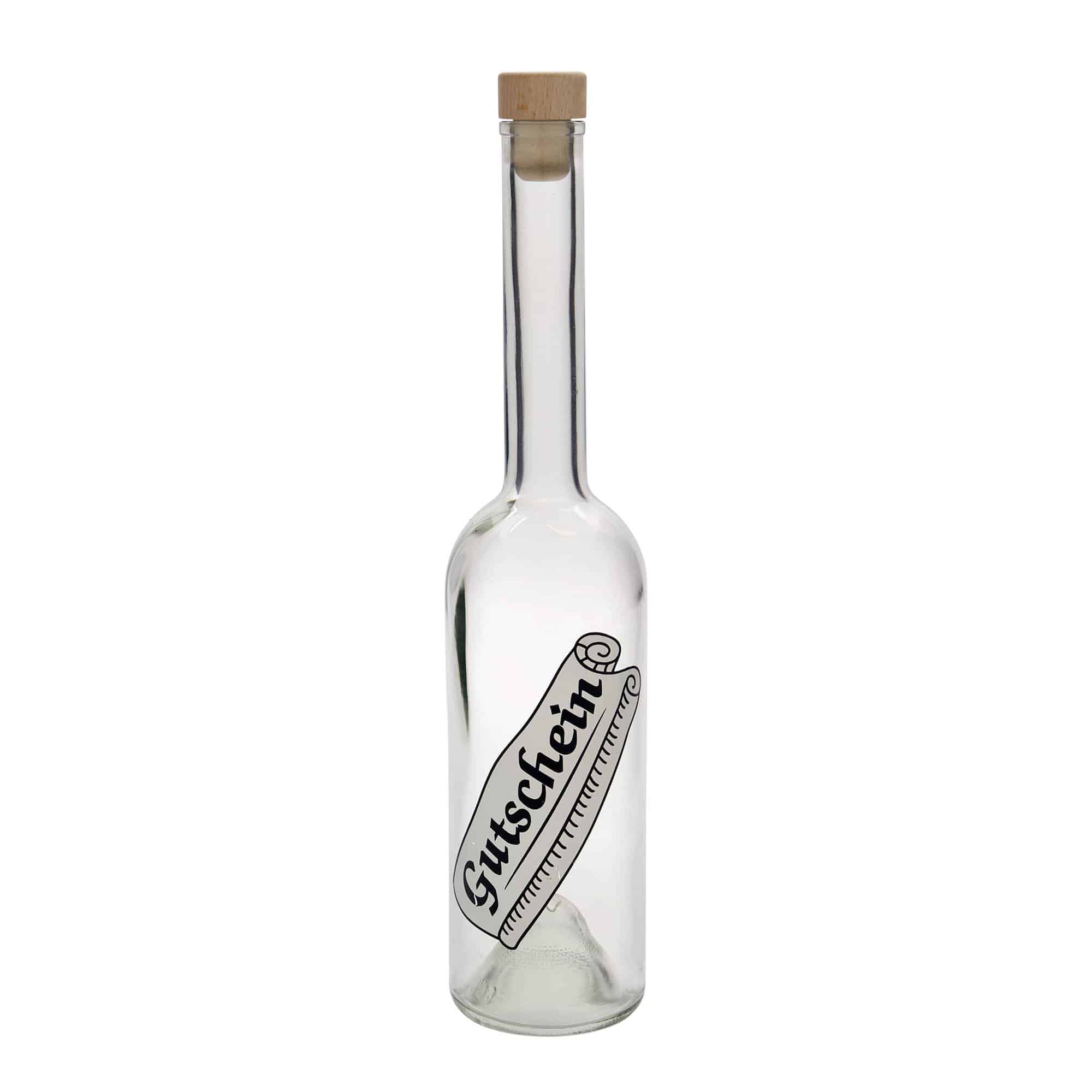 500 ml stiklinis butelis „Opera“, motyvas: kuponas, anga: kamštis