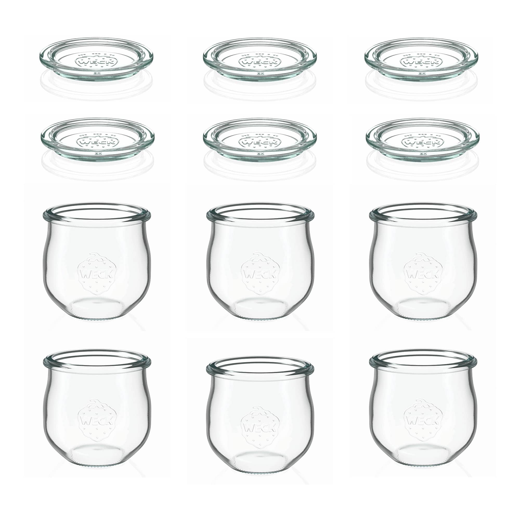6x 370 ml WECK tulpės formos stiklainis su stiklo dangteliu RR 80