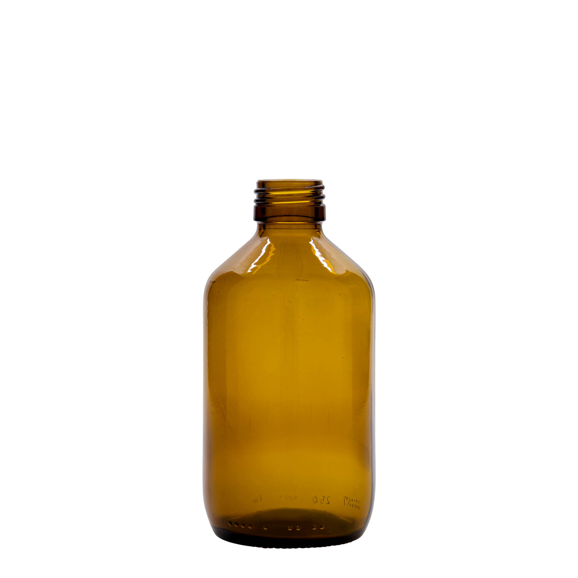 250 ml medicininis buteliukas, rudas, stiklas, burna: PP 28