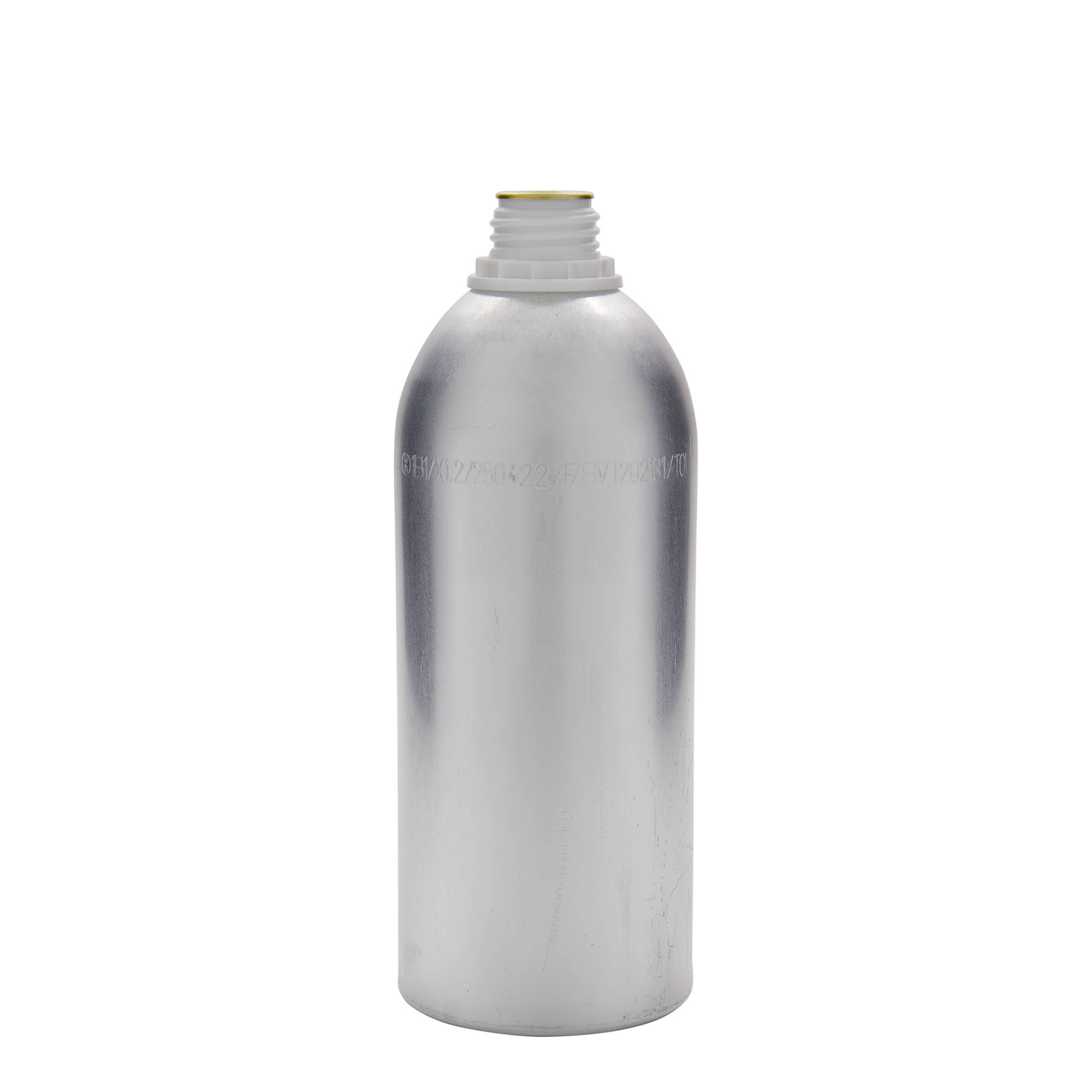 1100 ml aliuminio butelis, metalas, sidabrinis, anga: DIN 32