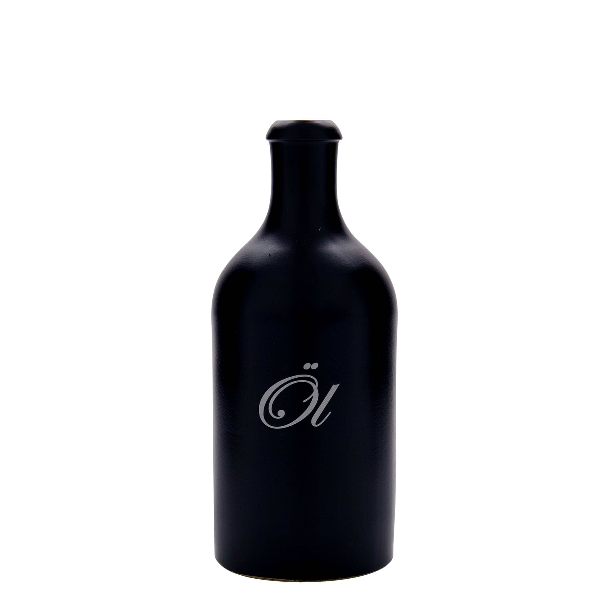 500 ml molio ąsotis, motyvas: aliejus, akmens masė, juodas, anga: kamštis