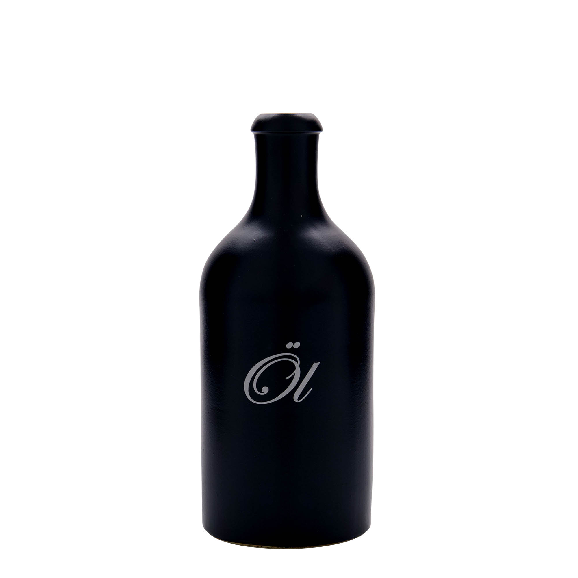 500 ml molio ąsotis, motyvas: aliejus, akmens masė, juodas, anga: kamštis