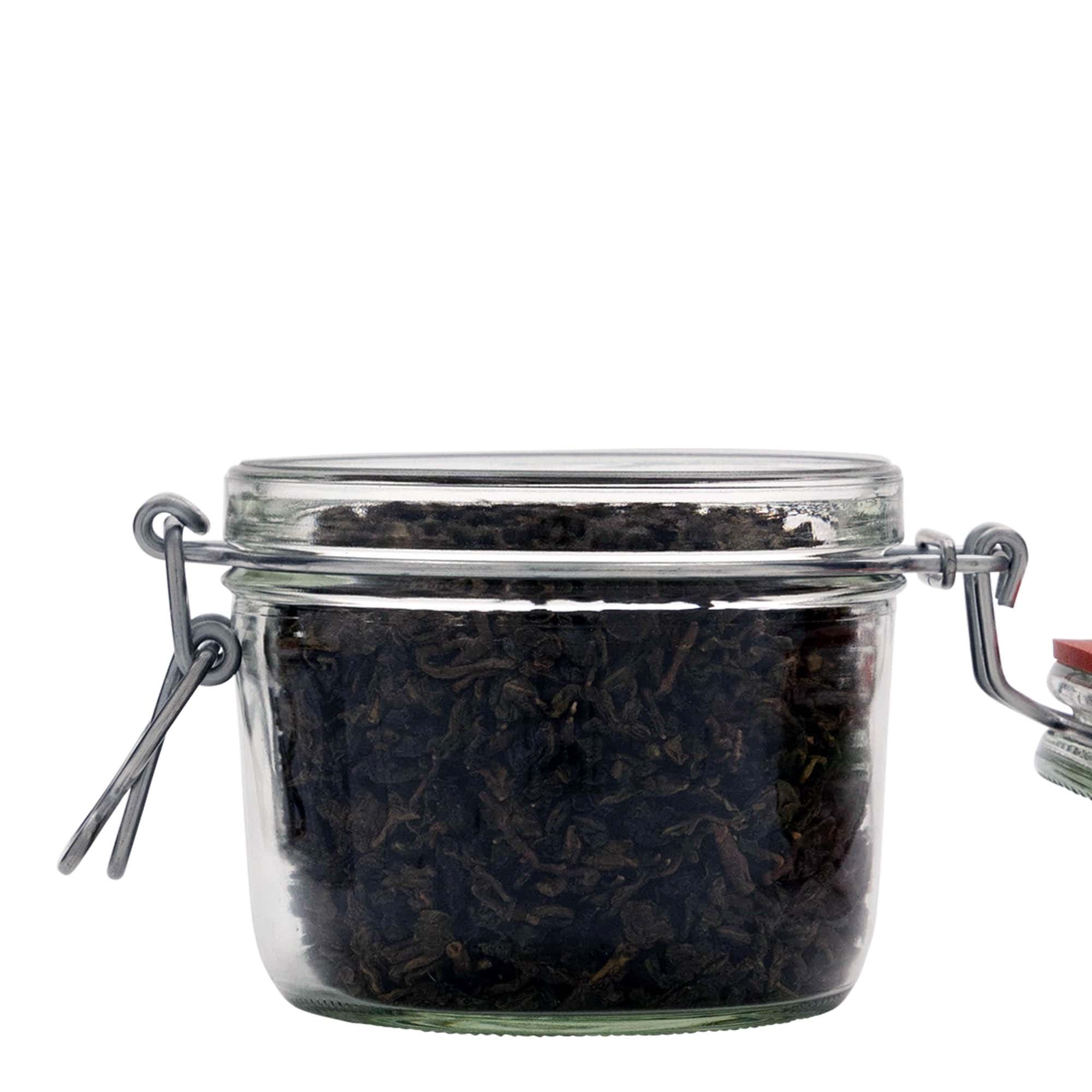 400 ml plokščias stiklainis su vieliniu užsegimu, anga: vielinis užsegimas