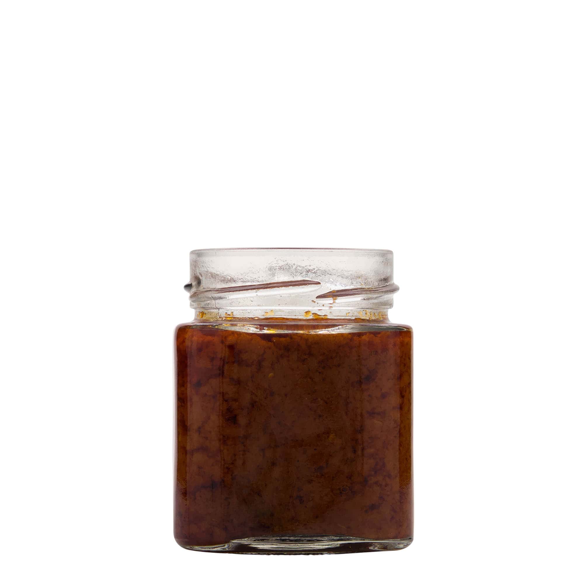 212 ml keturkampis stiklainis „Ikarus“, anga: gilus sukamas dangtelis (DTO 63)