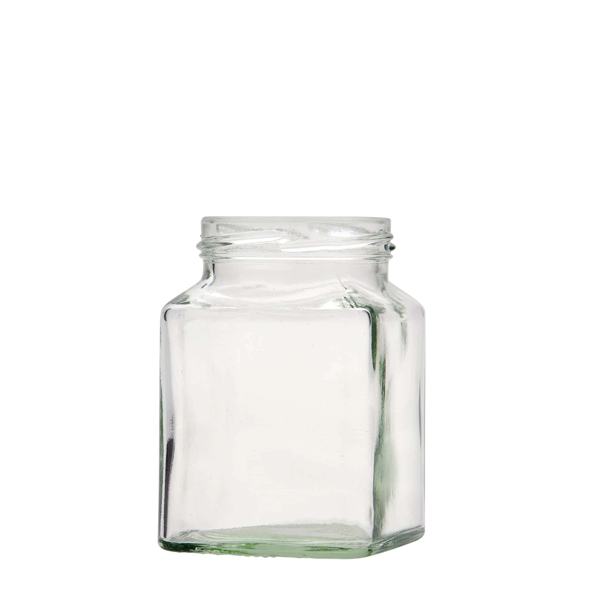 314 ml keturkampis stiklas, anga: Twist-Off (TO 63)