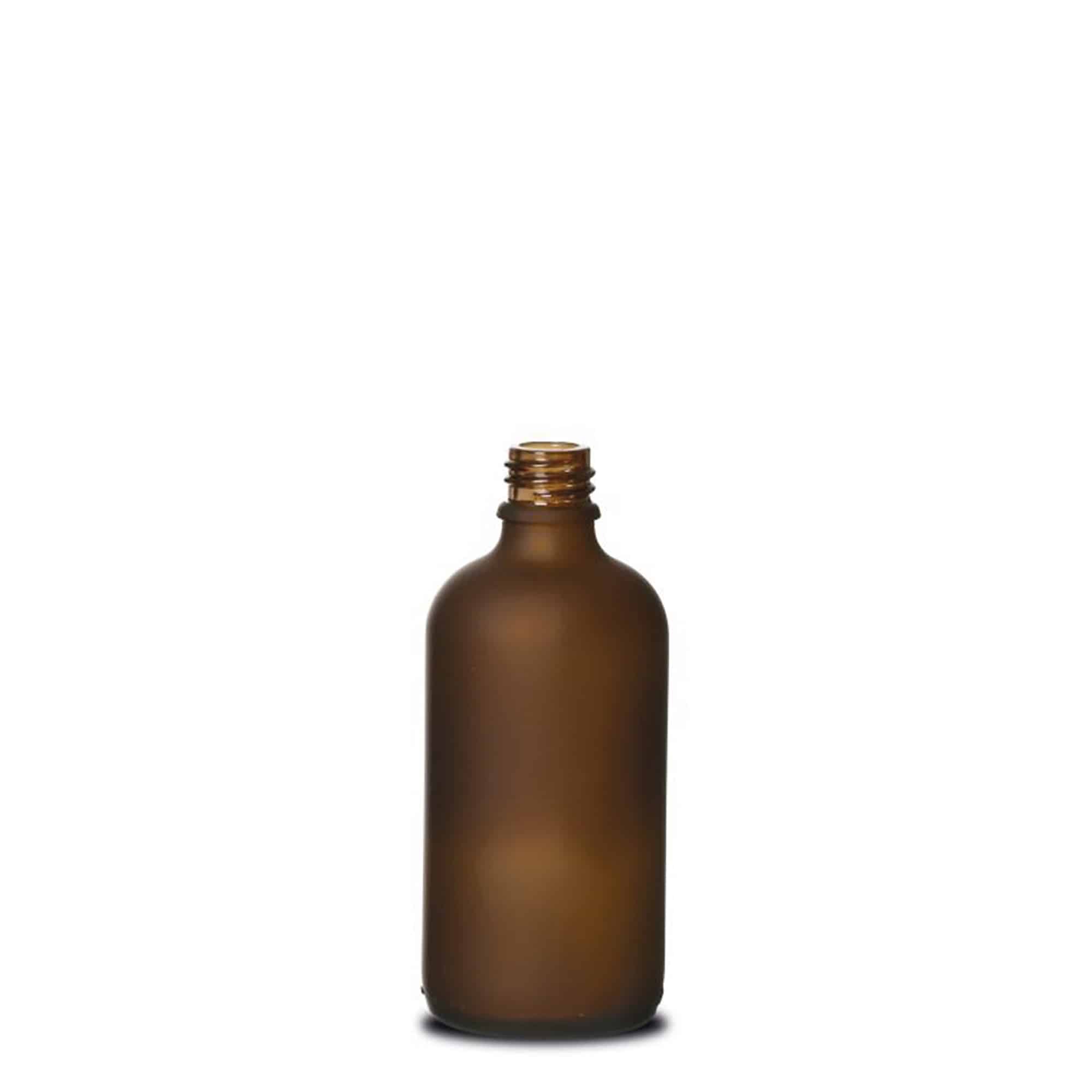 100 ml medicininis buteliukas, stiklas, rudas matinis, anga: DIN 18