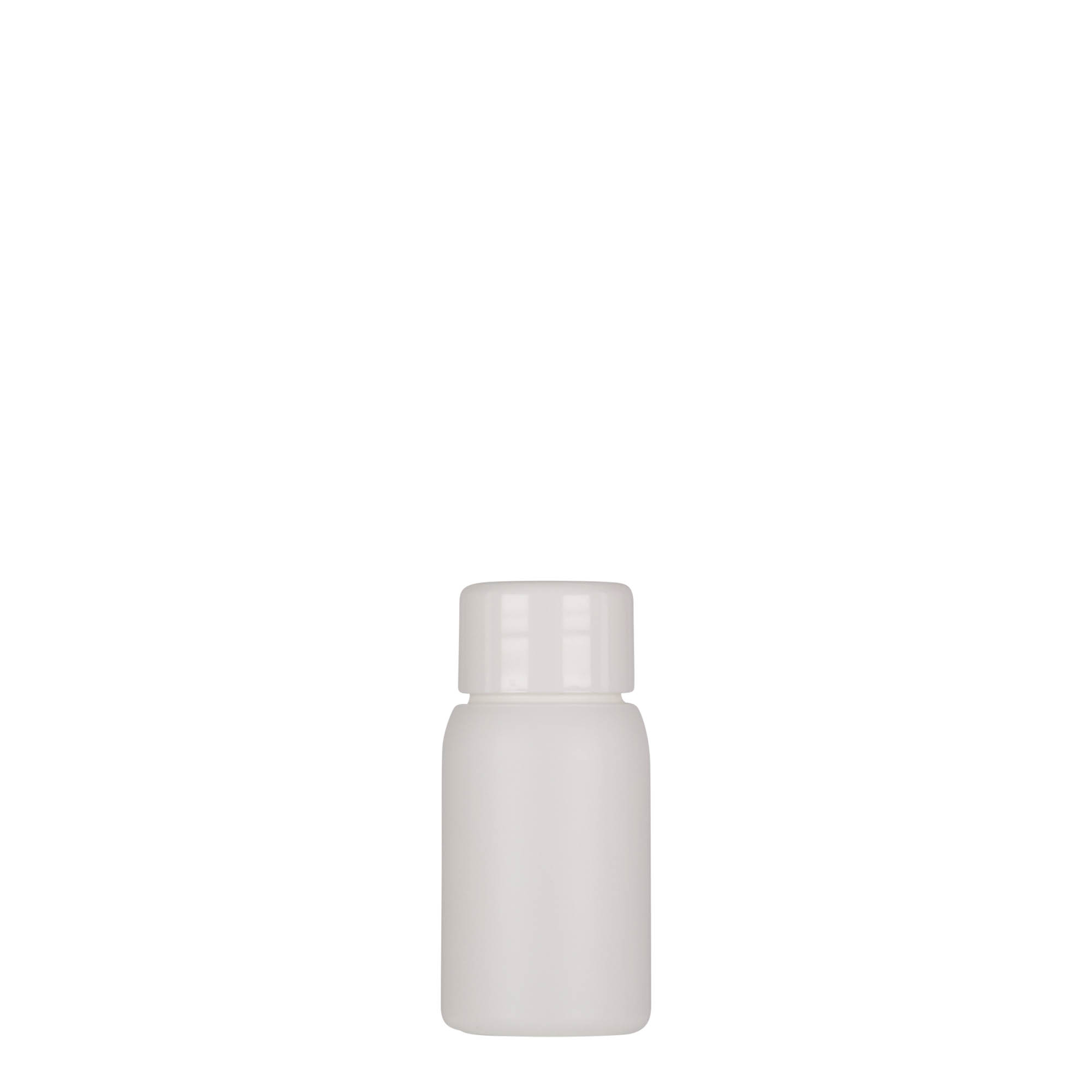 30 ml plastikinis buteliukas „Tuffy“, HDPE, baltas, burna: 24/410