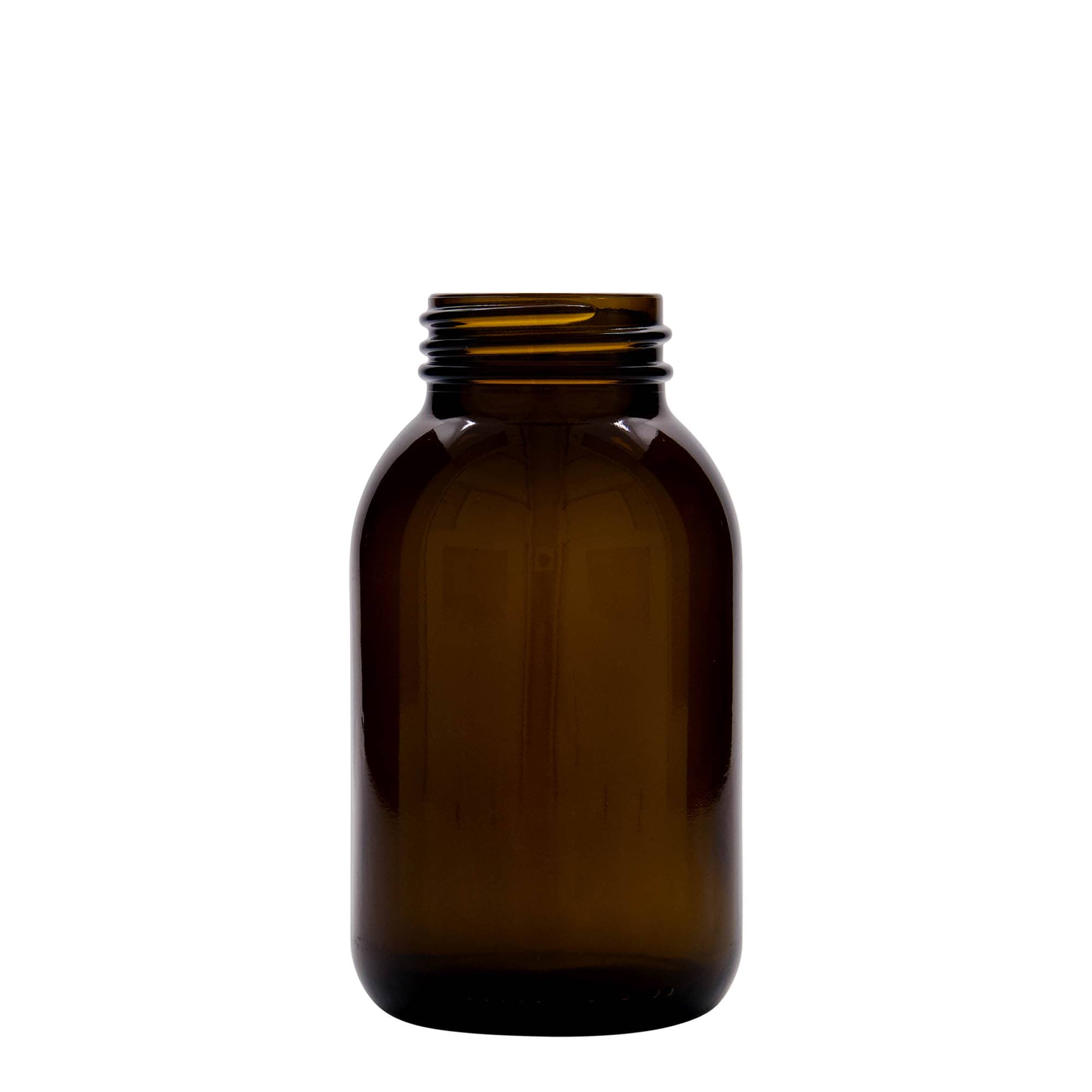 500 ml plačiakaklis stiklainis, rudas, anga: DIN 55