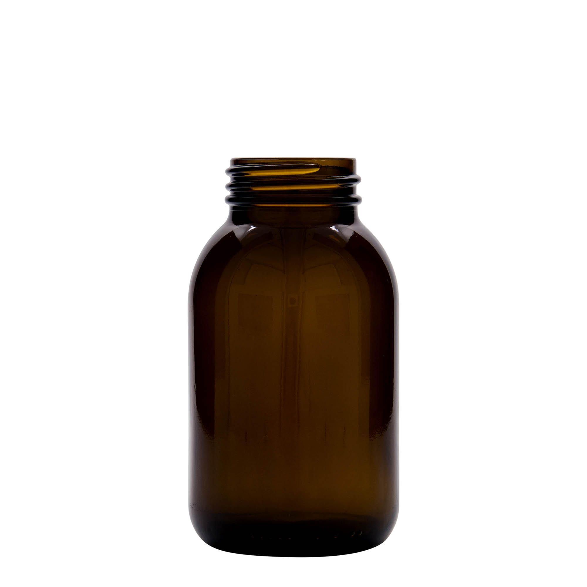 500 ml plačiakaklis stiklainis, rudas, anga: DIN 55
