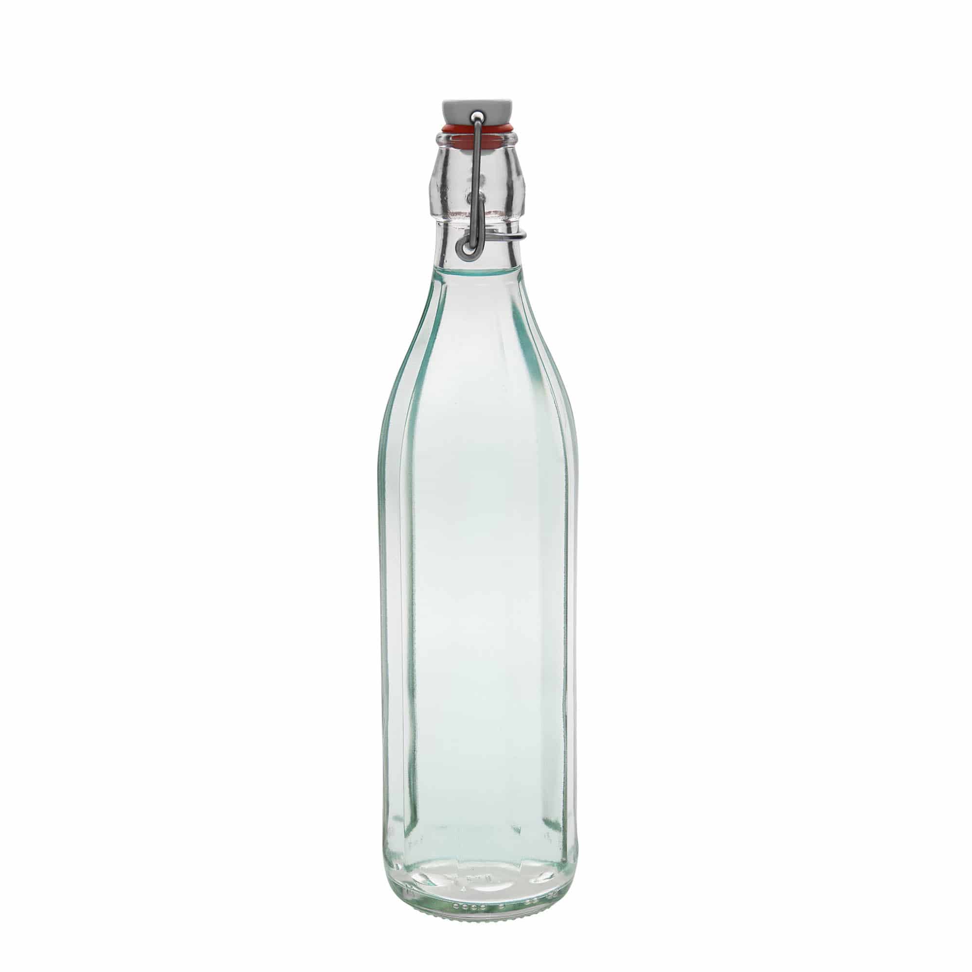 750 ml stiklinis butelis „Bravo“, dešimtkampis, anga: užsegamas užraktas