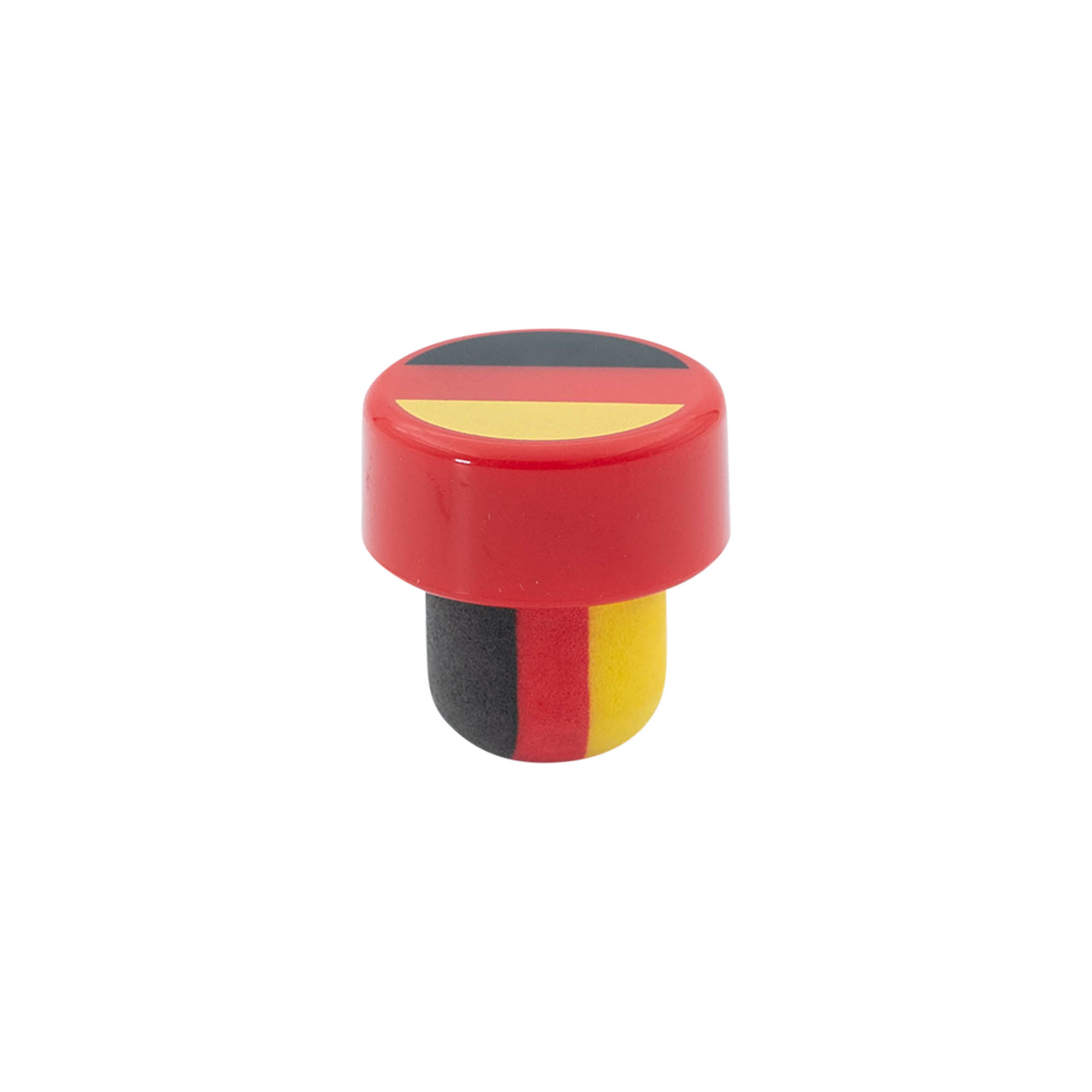 Rankenos kamštis 19 mm „Deutschland“, plastikas, įvairiaspalvis, skirtas kamščiui: kamštis Rankenos kamštis 19 mm „Deutschland“, plastikas, įvairiaspalvis, skirtas kamščiui: kamštis
