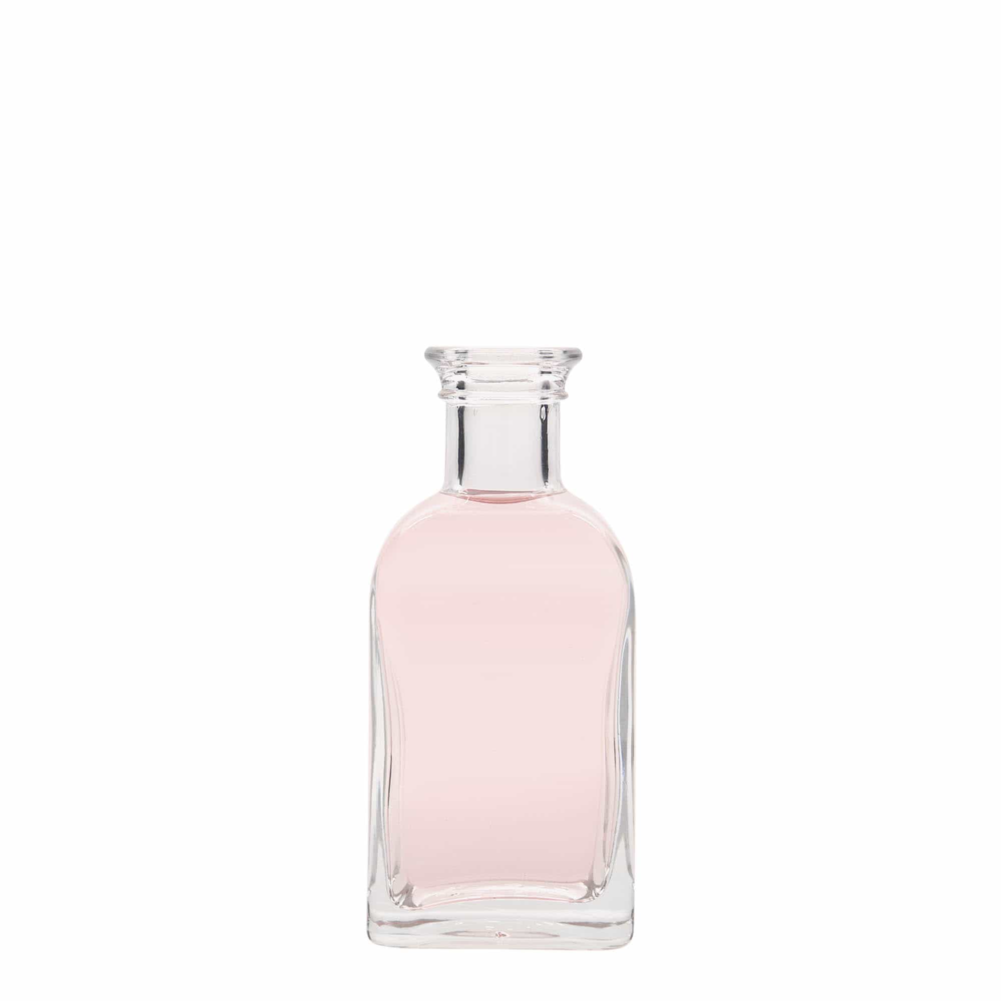 100 ml stiklinis buteliukas Apotheker Carré, kvadratinis, anga: kamštis 100 ml stiklinis buteliukas Apotheker Carré, kvadratinis, anga: kamštis