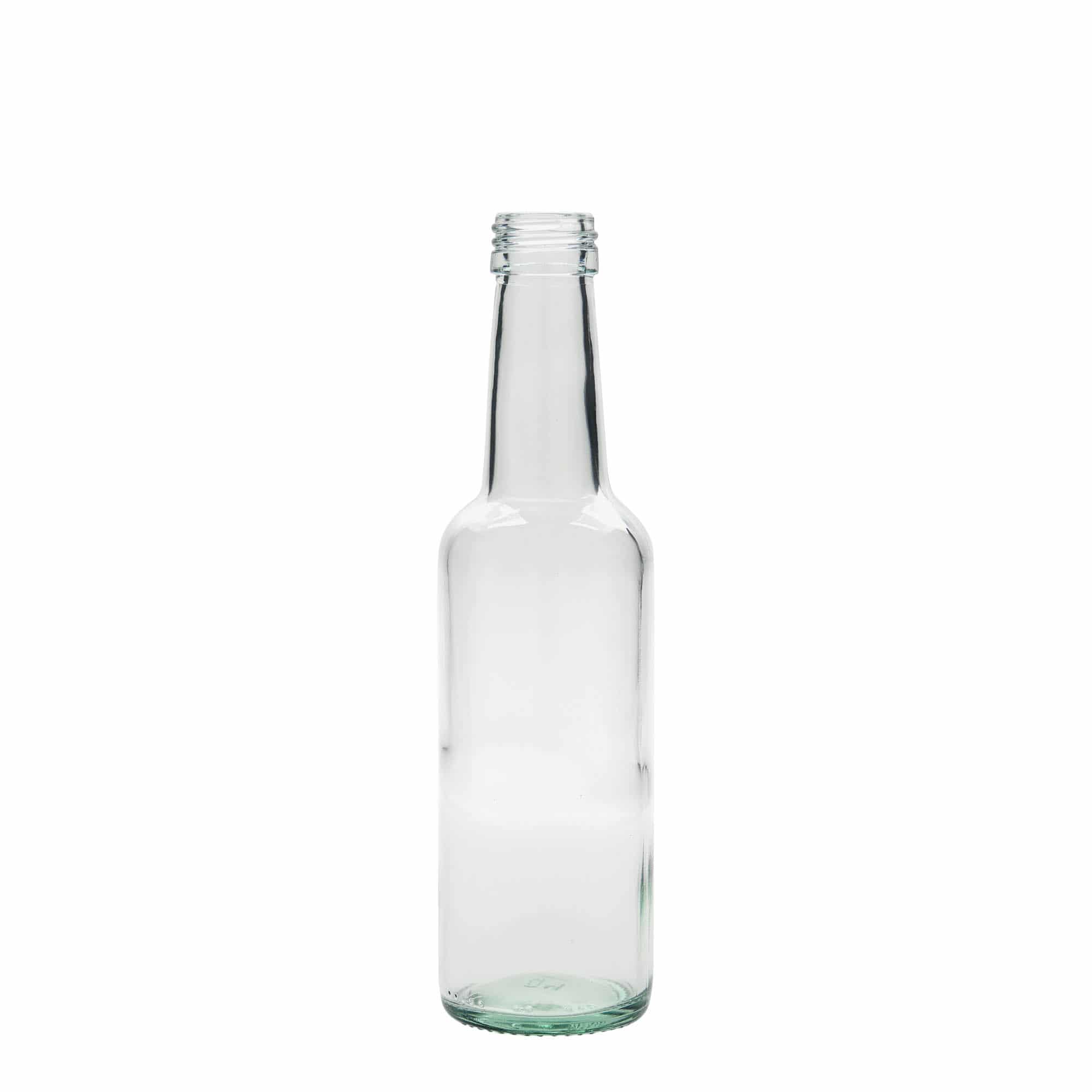 250 ml stiklinis butelis su tiesiu kakleliu, anga: PP 28