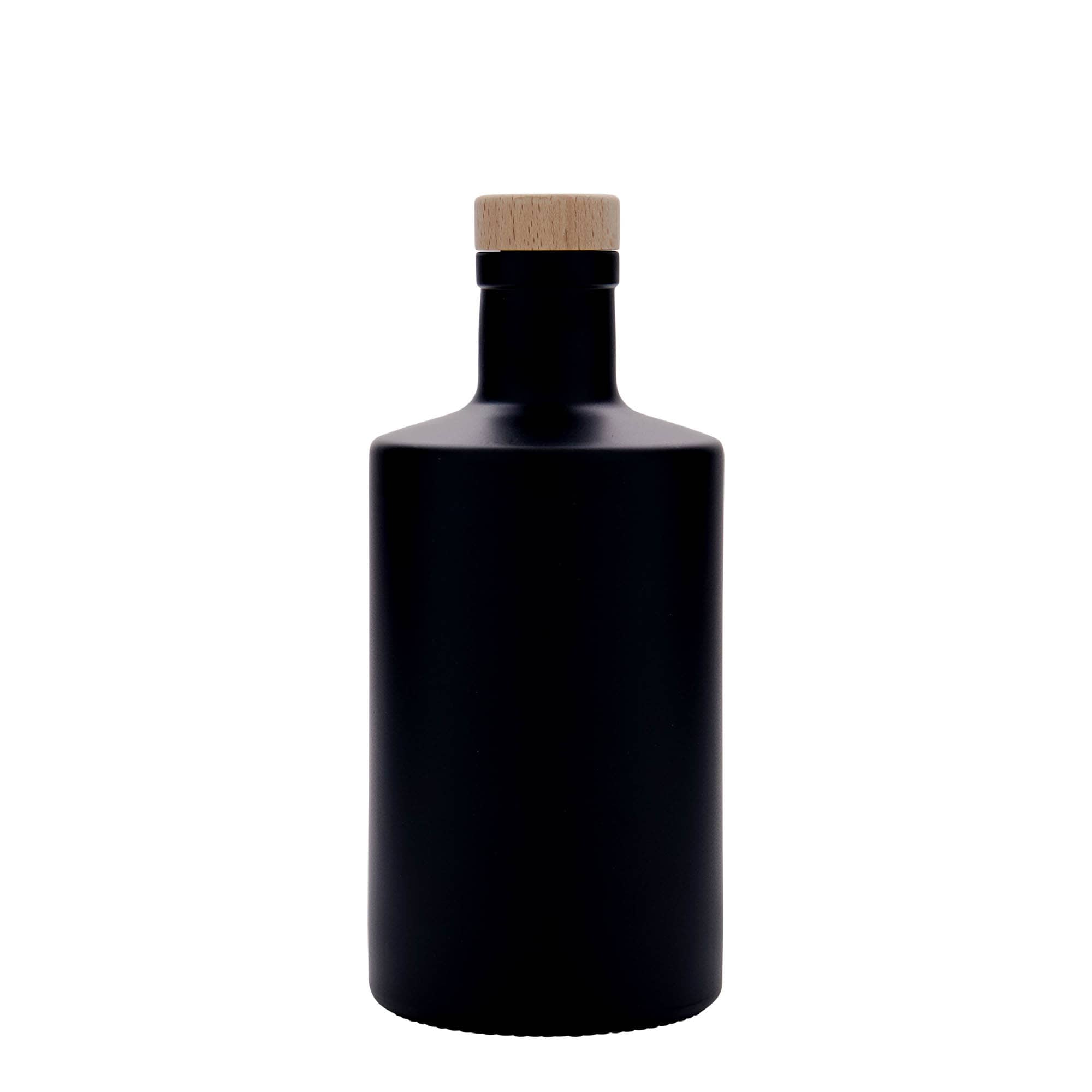 500 ml stiklinis butelis „Caroline“, juodas, anga: kamštis