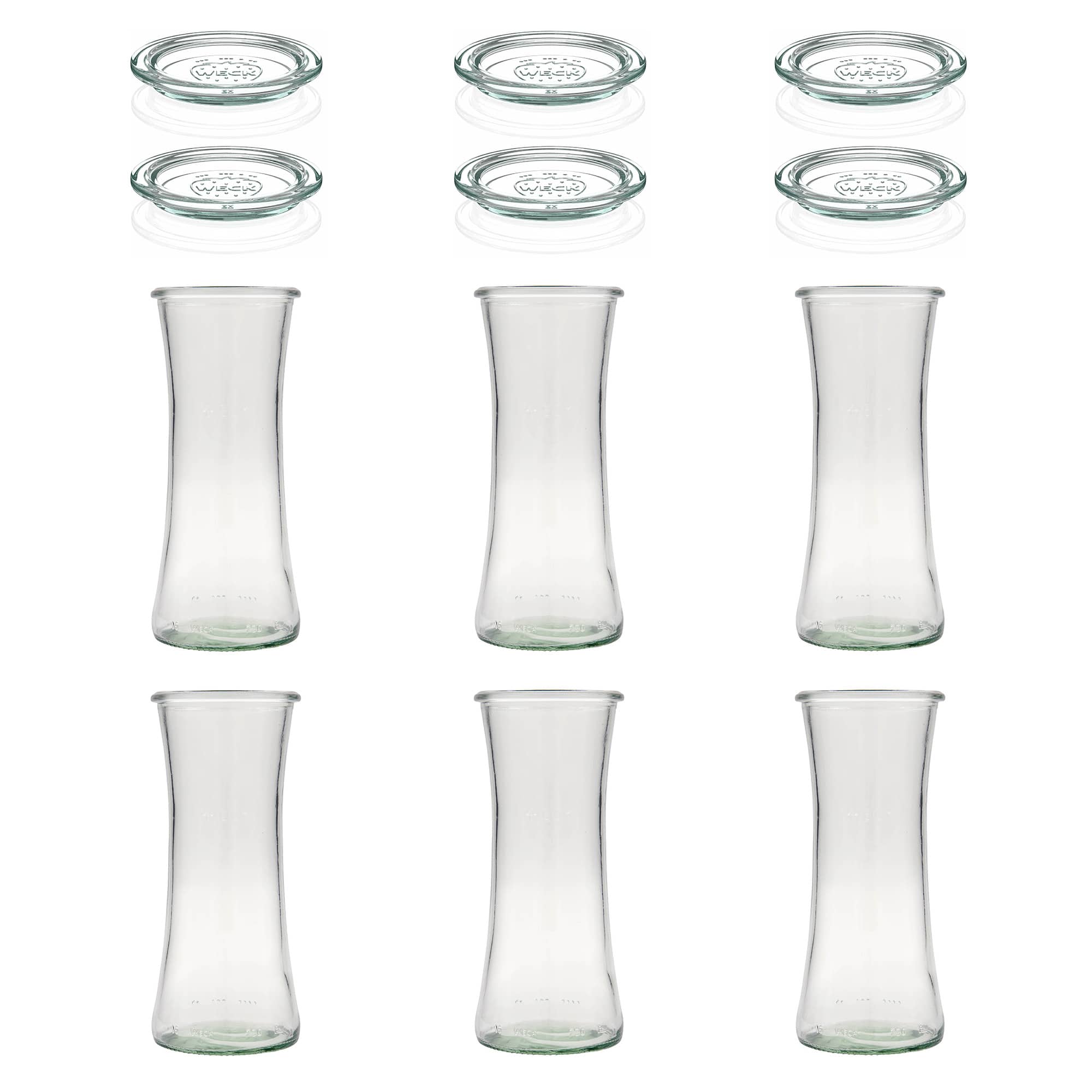 6x 730 ml WECK gurmaniškas stiklainis su stiklo dangteliu RR 80