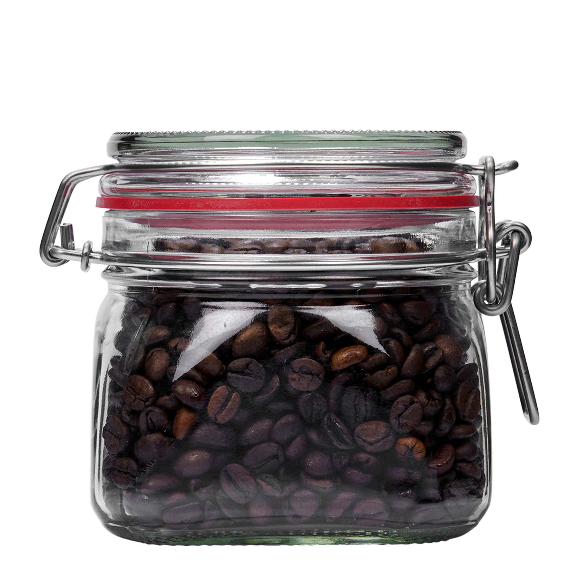 550 ml vielos užsegimo stiklainis, kvadratinis, anga: vielos užsegimas