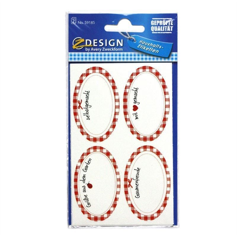 Zweckform etiketės „Pasigaminta patiems“, ovalios, popierinės, daugiaspalvės