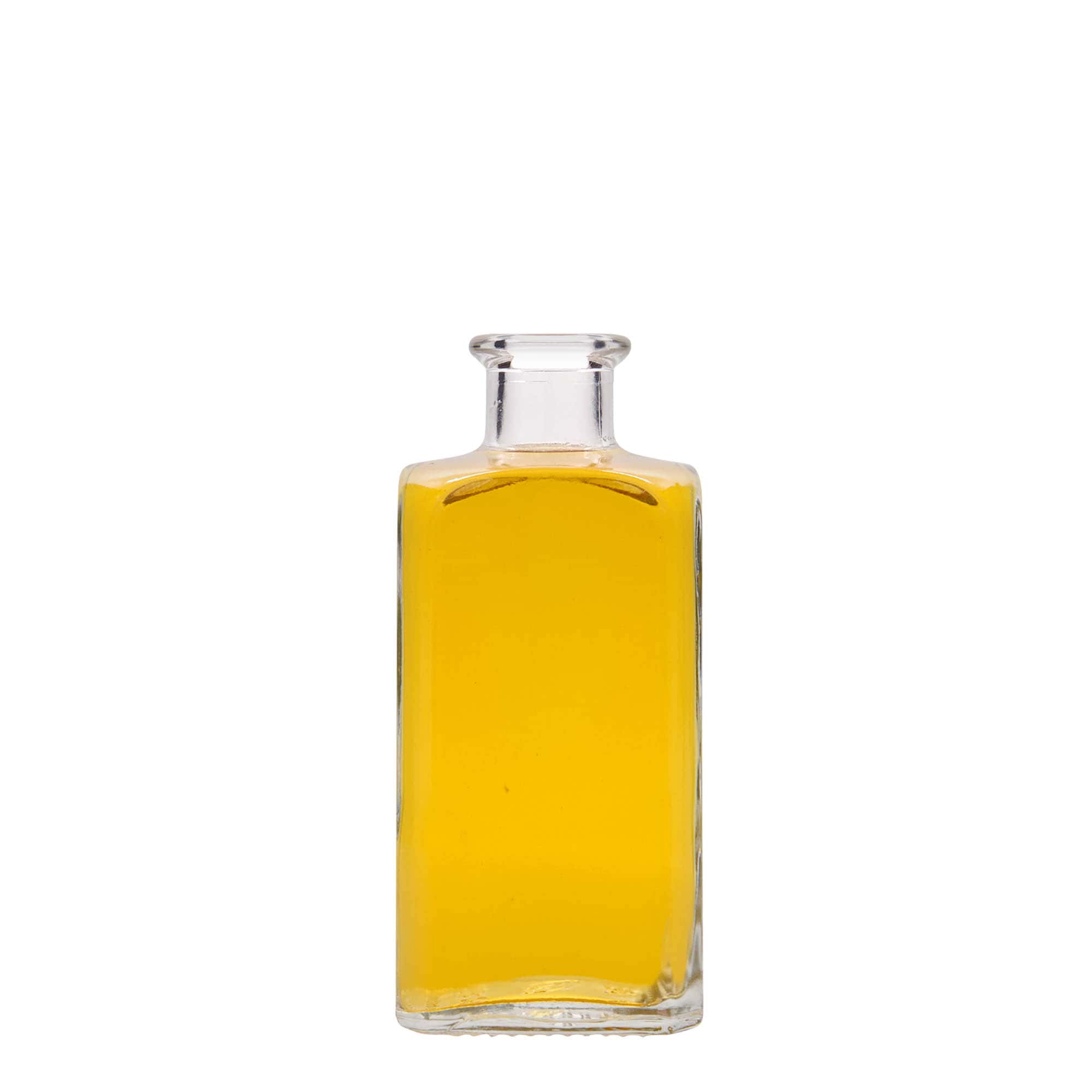 250 ml stiklinis butelis „Apotheker Carré“, kvadratinis, anga: kamštis