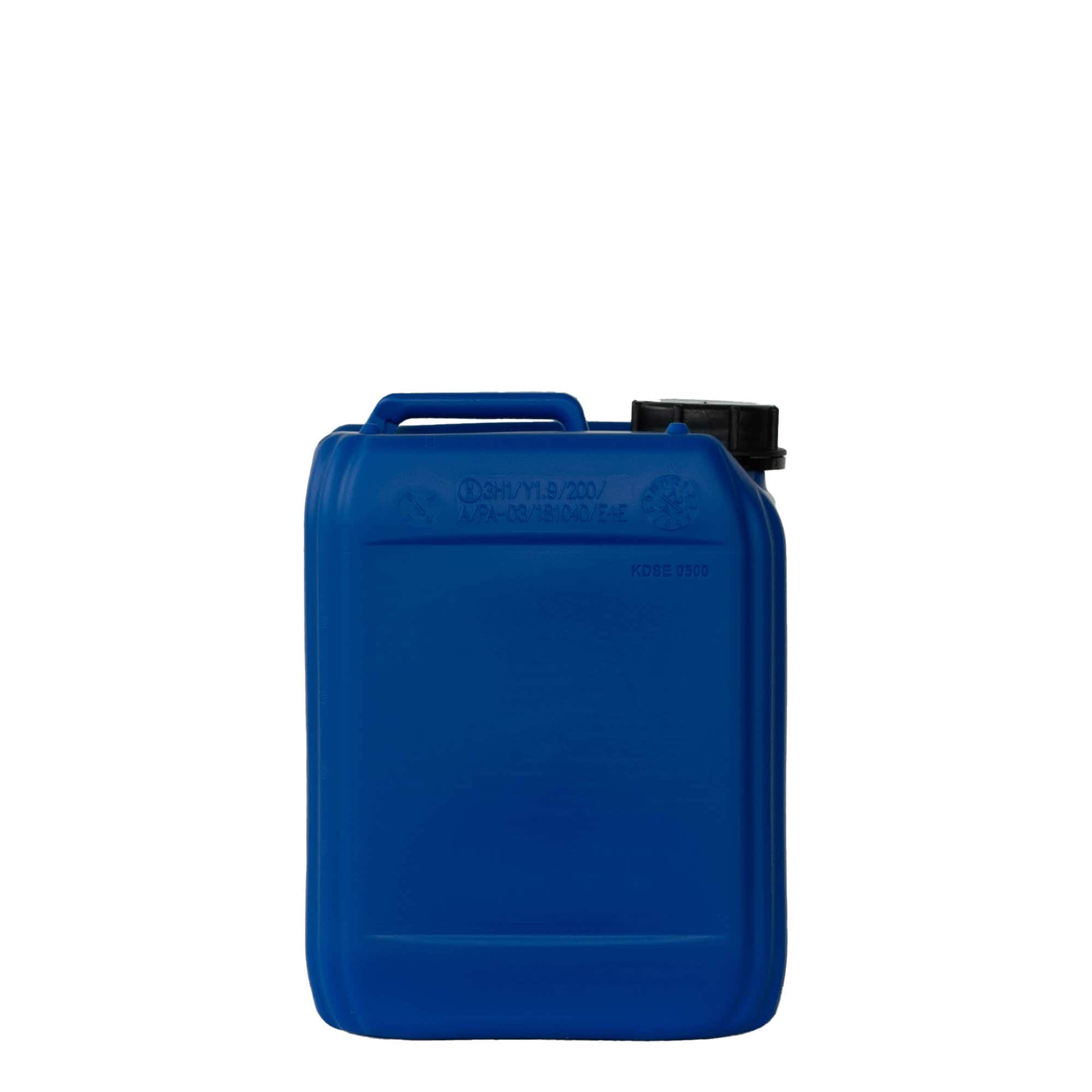 5 l kanistras, stačiakampis, HDPE plastikas, mėlynas, anga: ND 55