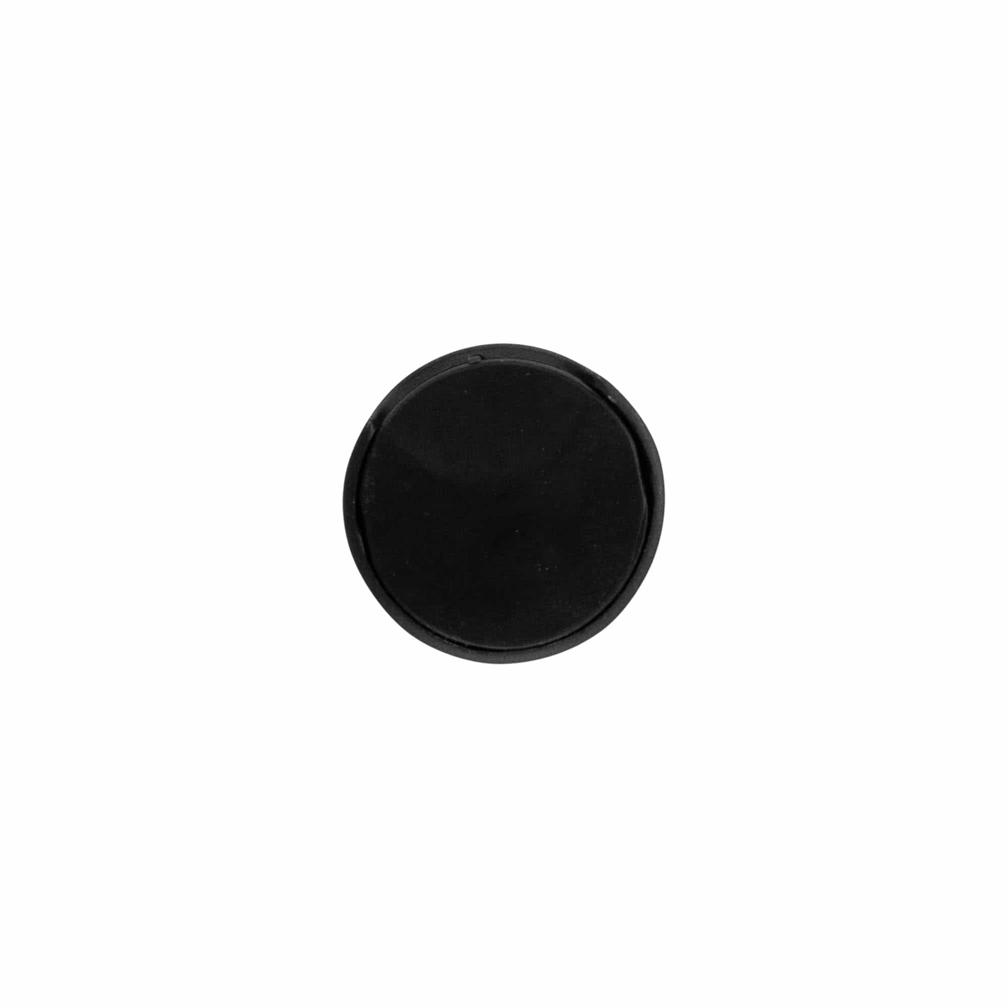 Varžtinis dangtelis Disc Top, PP plastikas, juodas, skersmeniui: 24/410