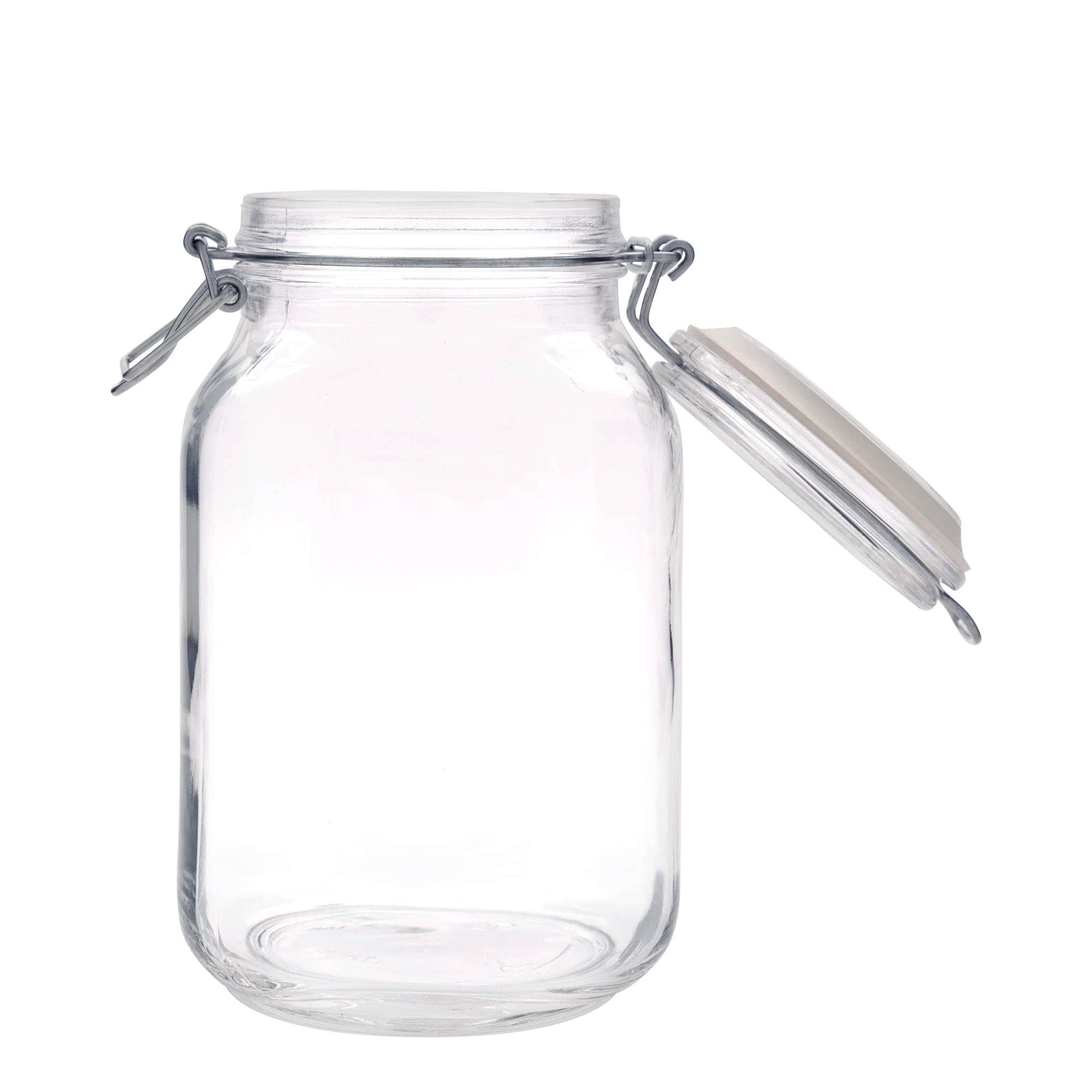2.000 ml vielos užsegimo stiklainis „Fido“, kvadratinis, anga: vielos užsegimas