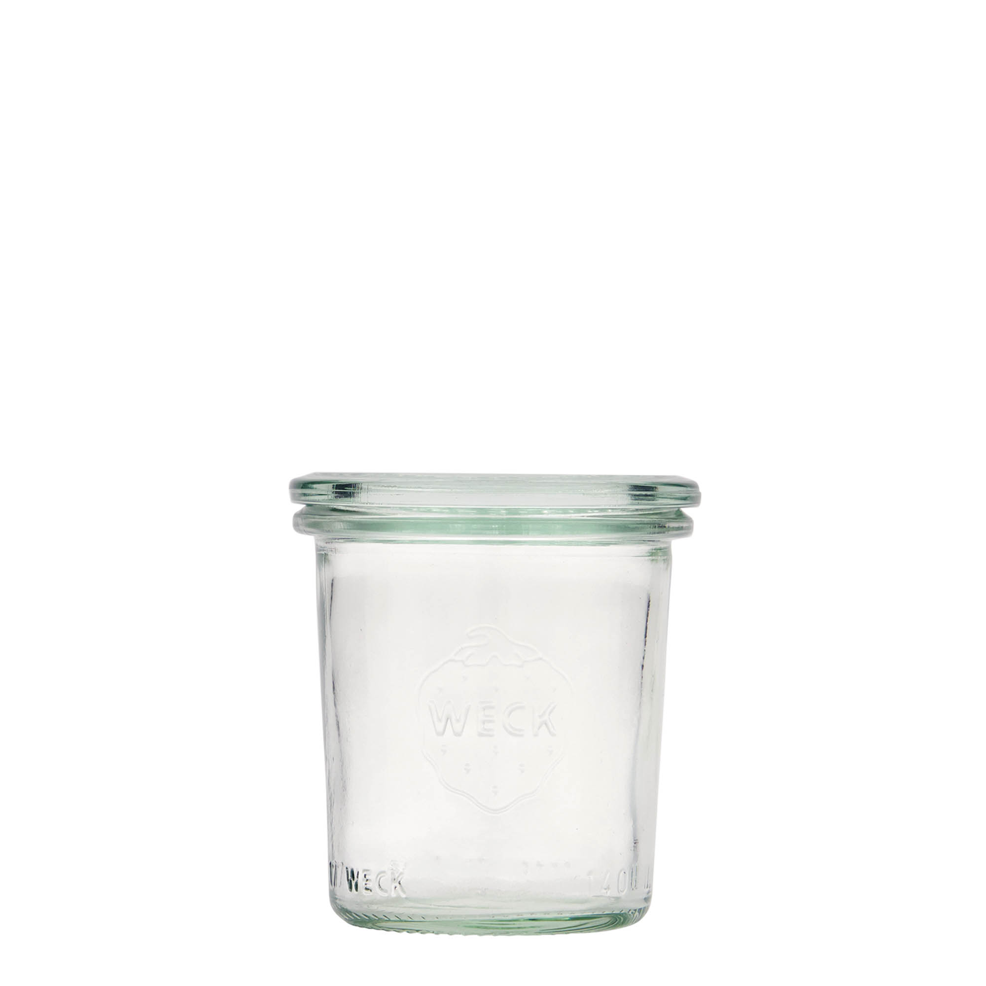140 ml WECK stiklainis su išsiliejimo kraštu, burnos forma: apvali 140 ml WECK stiklainis su išsiliejimo kraštu, burnos forma: apvali
