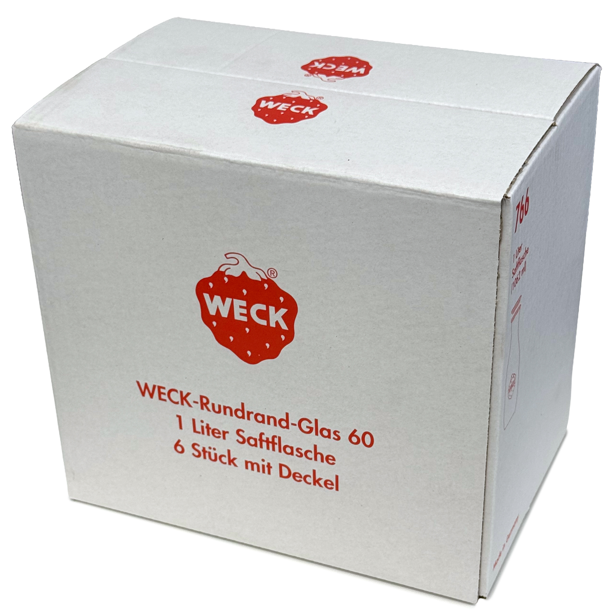 6x 1000 ml WECK-sulčių butelis su stiklo dangteliu RR 60