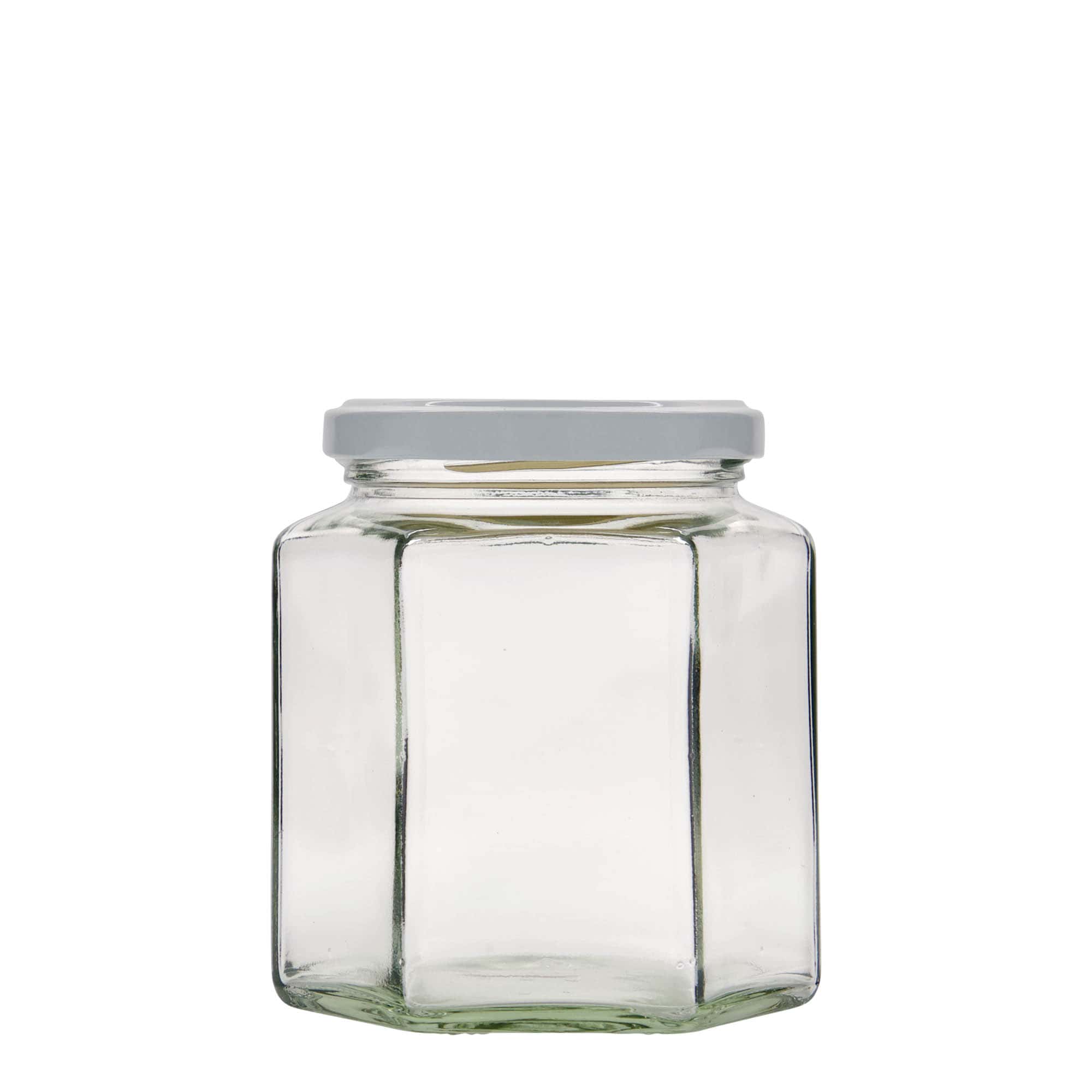 390 ml šešiakampis stiklas, anga: Twist-Off (TO 70)