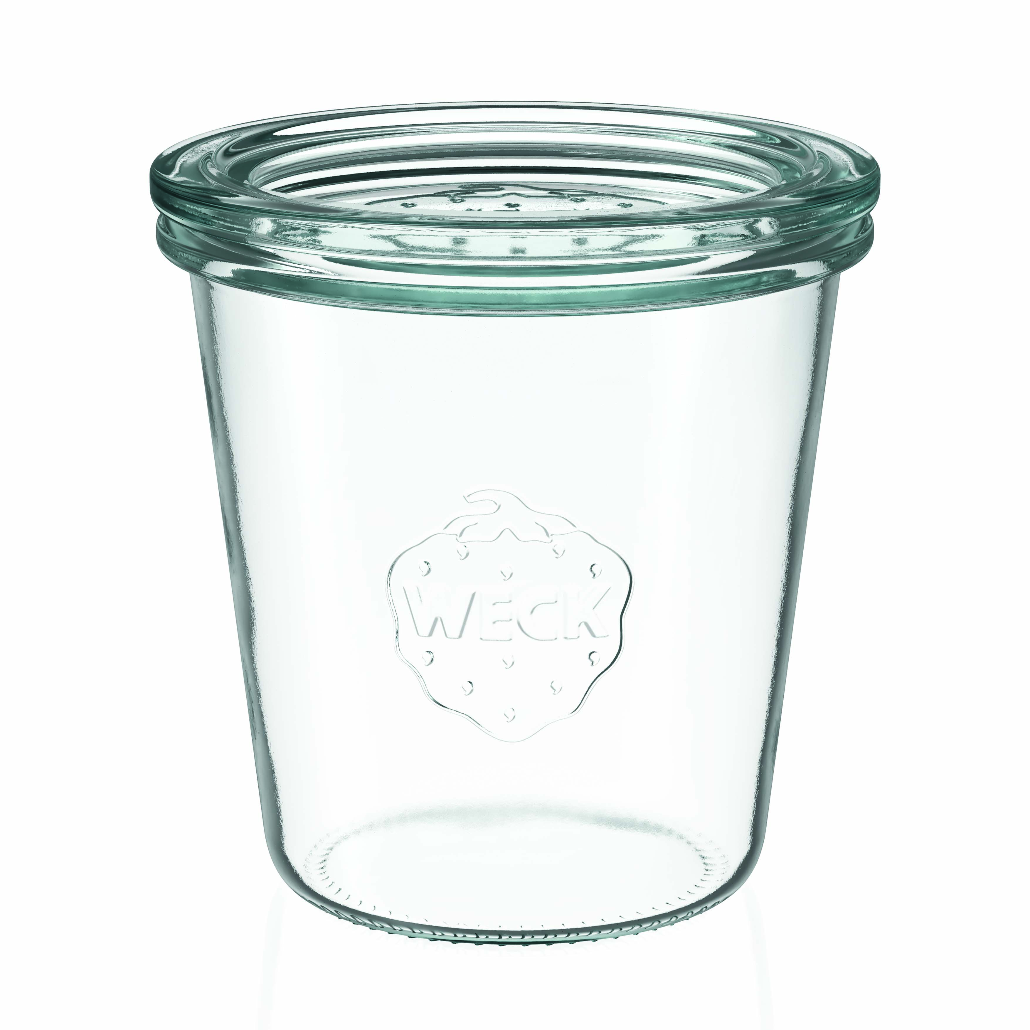 290 ml WECK stiklainis su užlenkiamu kraštu, burnos forma: apvali