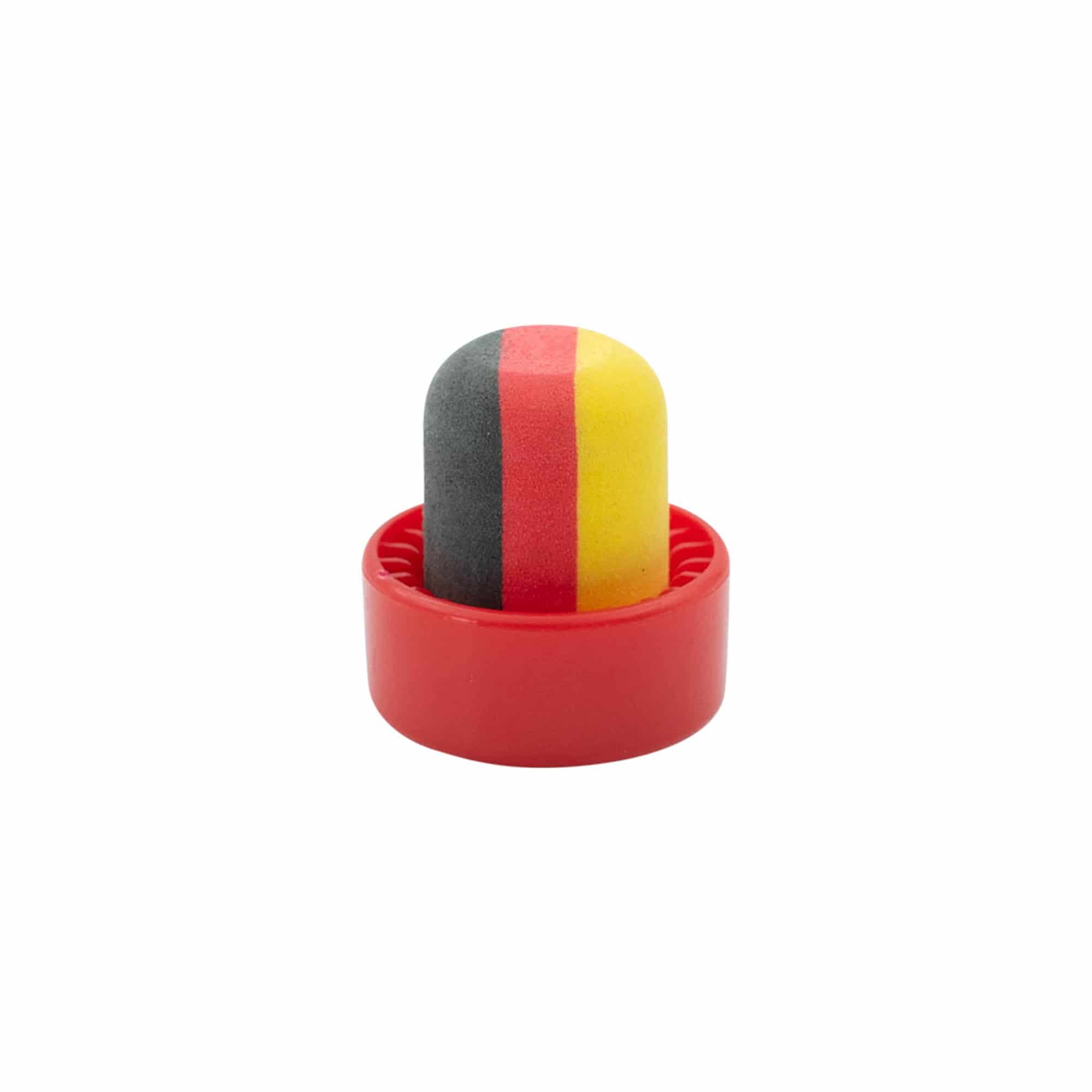 Rankenos kamštis 19 mm „Deutschland“, plastikas, įvairiaspalvis, skirtas kamščiui: kamštis