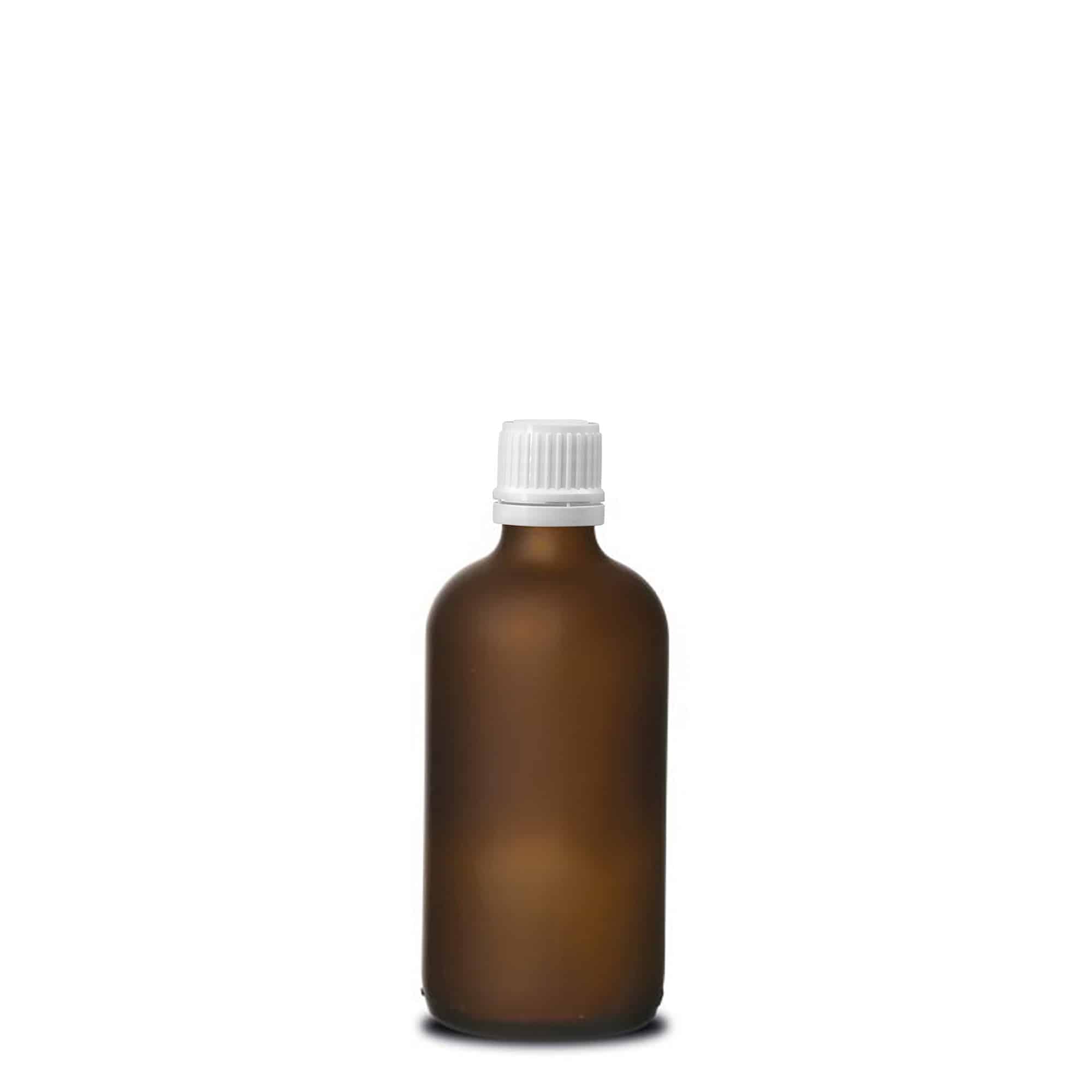 100 ml medicininis buteliukas, stiklas, rudas matinis, anga: DIN 18
