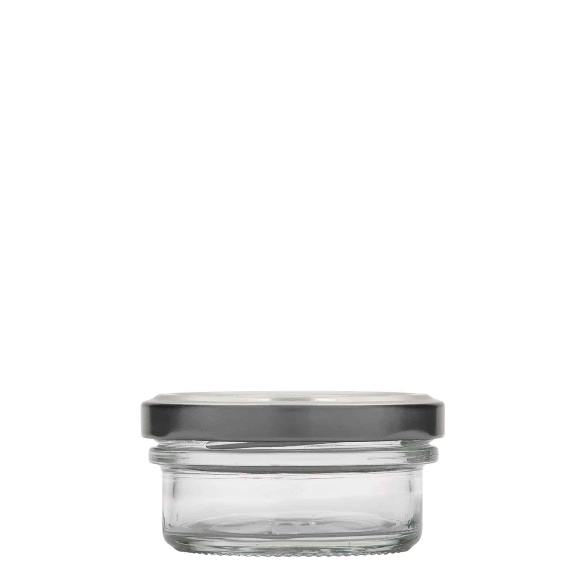 65 ml plokščias stiklainis, anga: Twist-Off (TO 66)