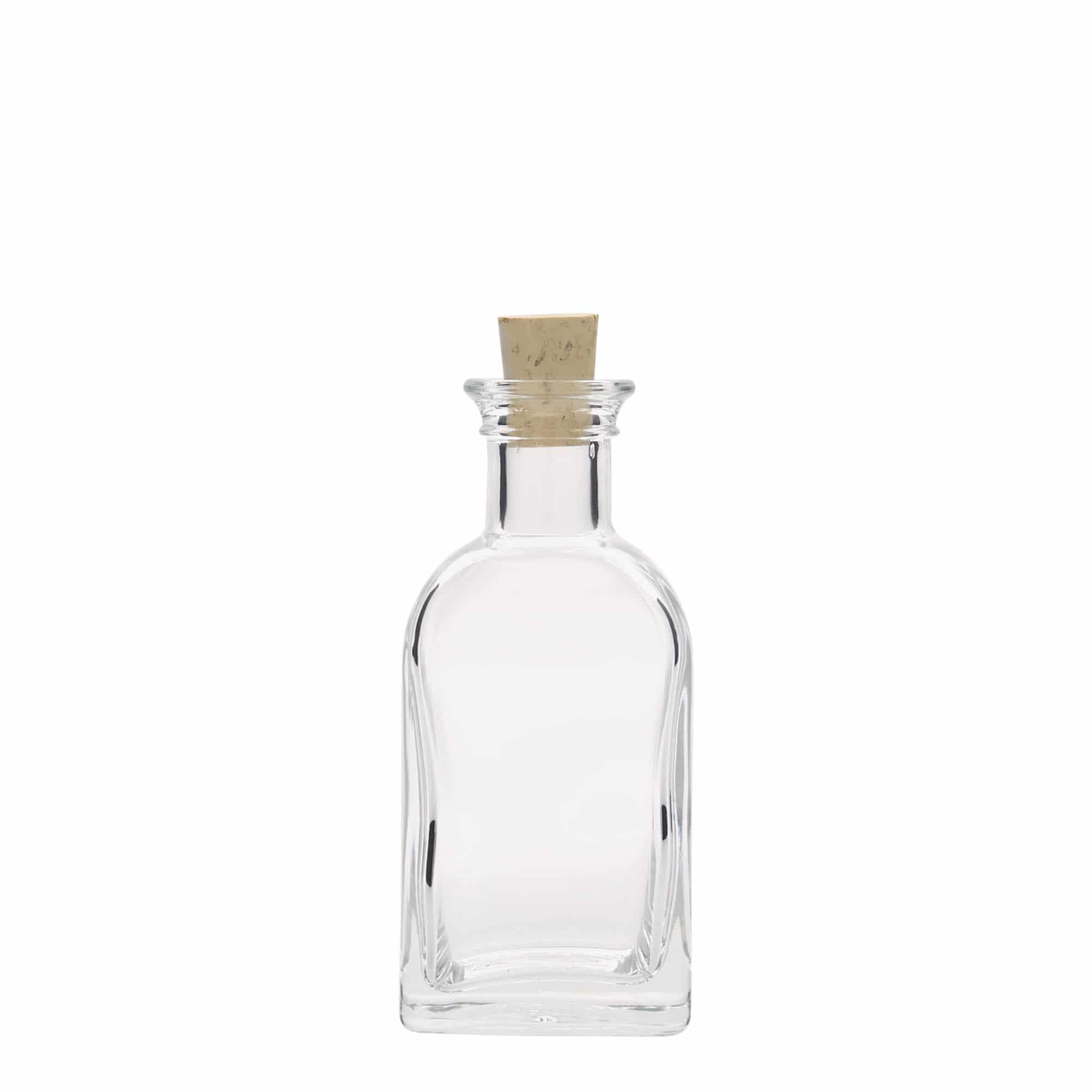 100 ml stiklinis buteliukas Apotheker Carré, kvadratinis, anga: kamštis 100 ml stiklinis buteliukas Apotheker Carré, kvadratinis, anga: kamštis